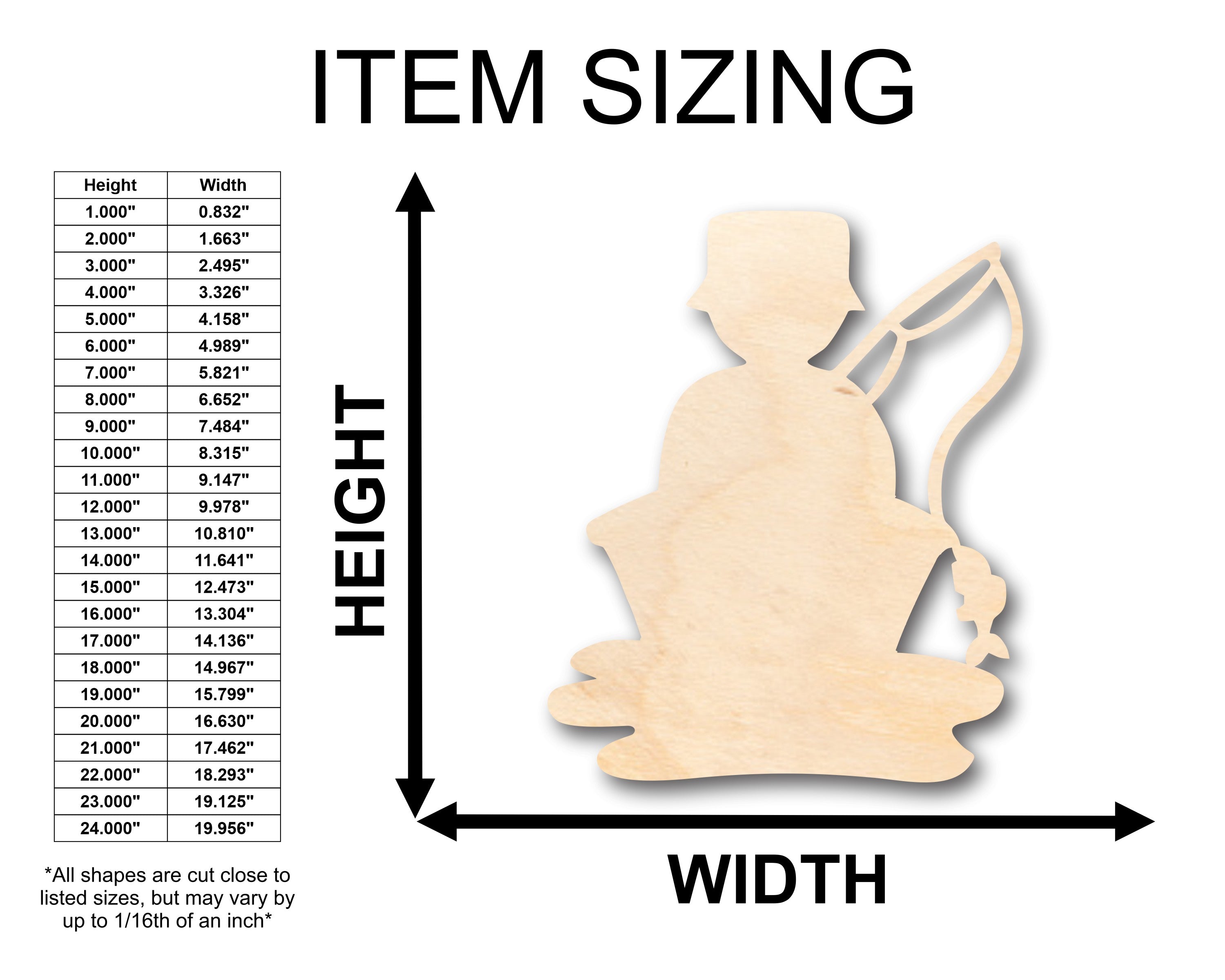 DIY Unfinished Wood Man Fishing Shape - Up to 46 for Crafts