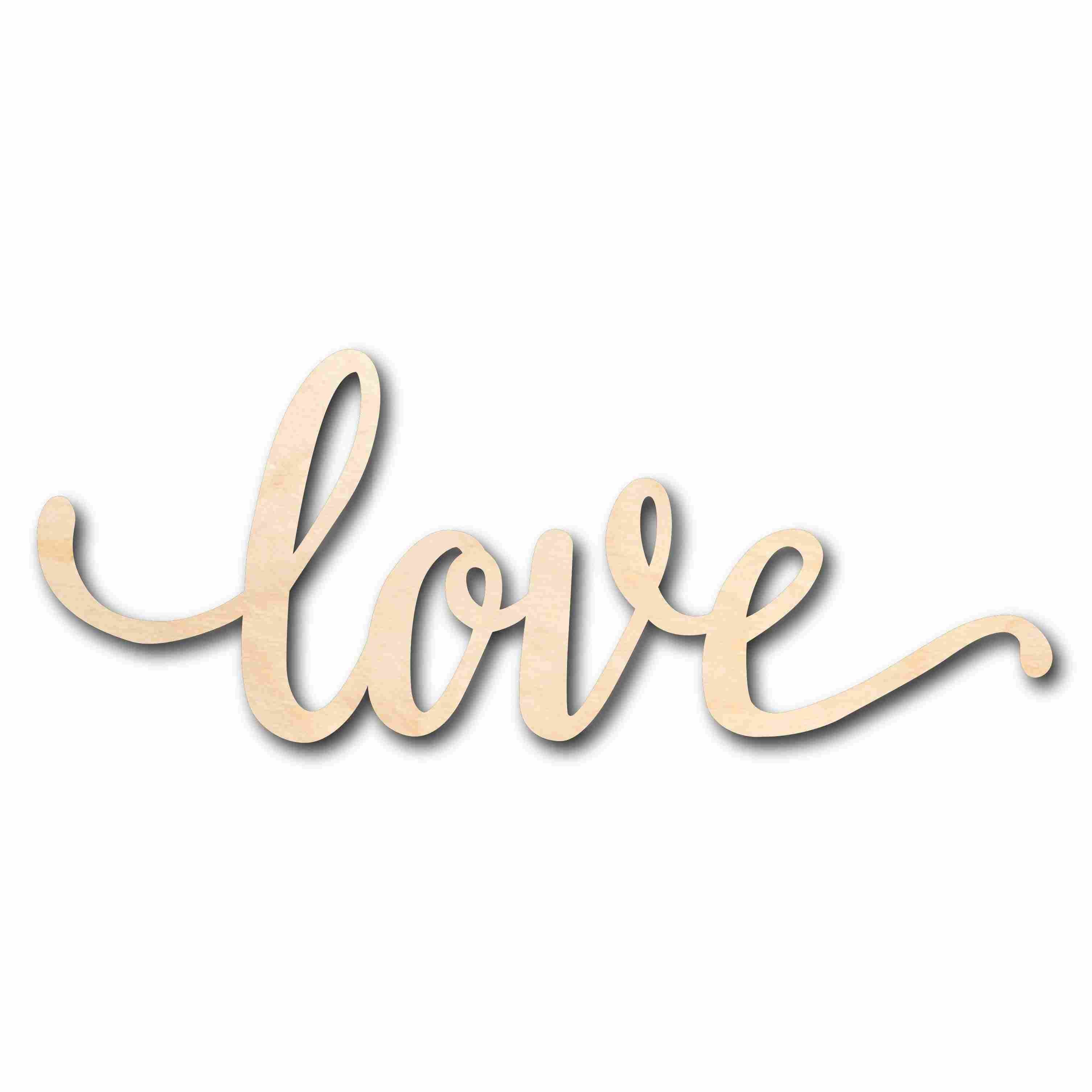 DIY Unfinished Wood Cursive Love Craft for Valentine's Day Wedding, Up to 46 Inches