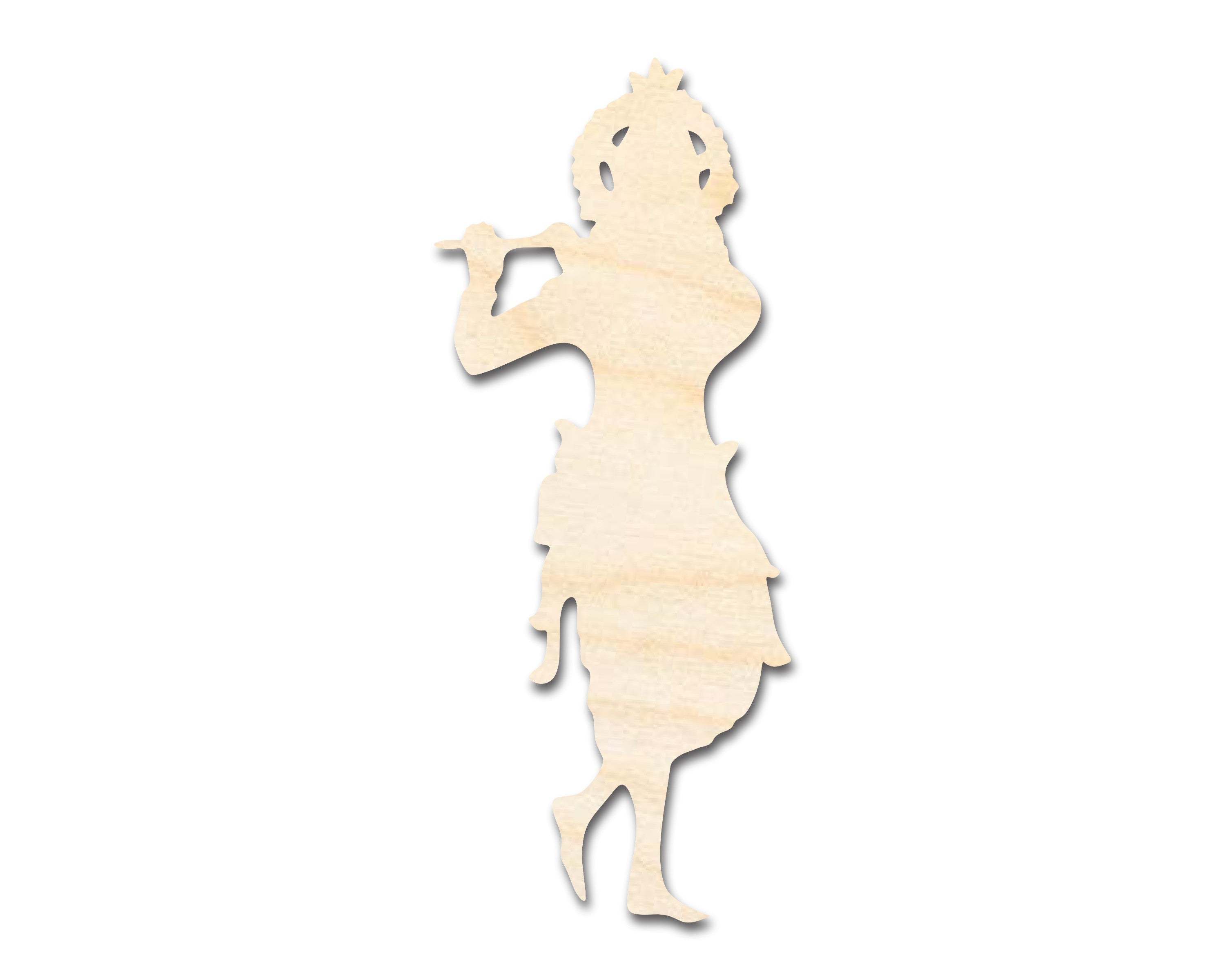 Unfinished Handmade Wood Krishna - Shaped Crafting Item, Sizes Up to 46 Inches