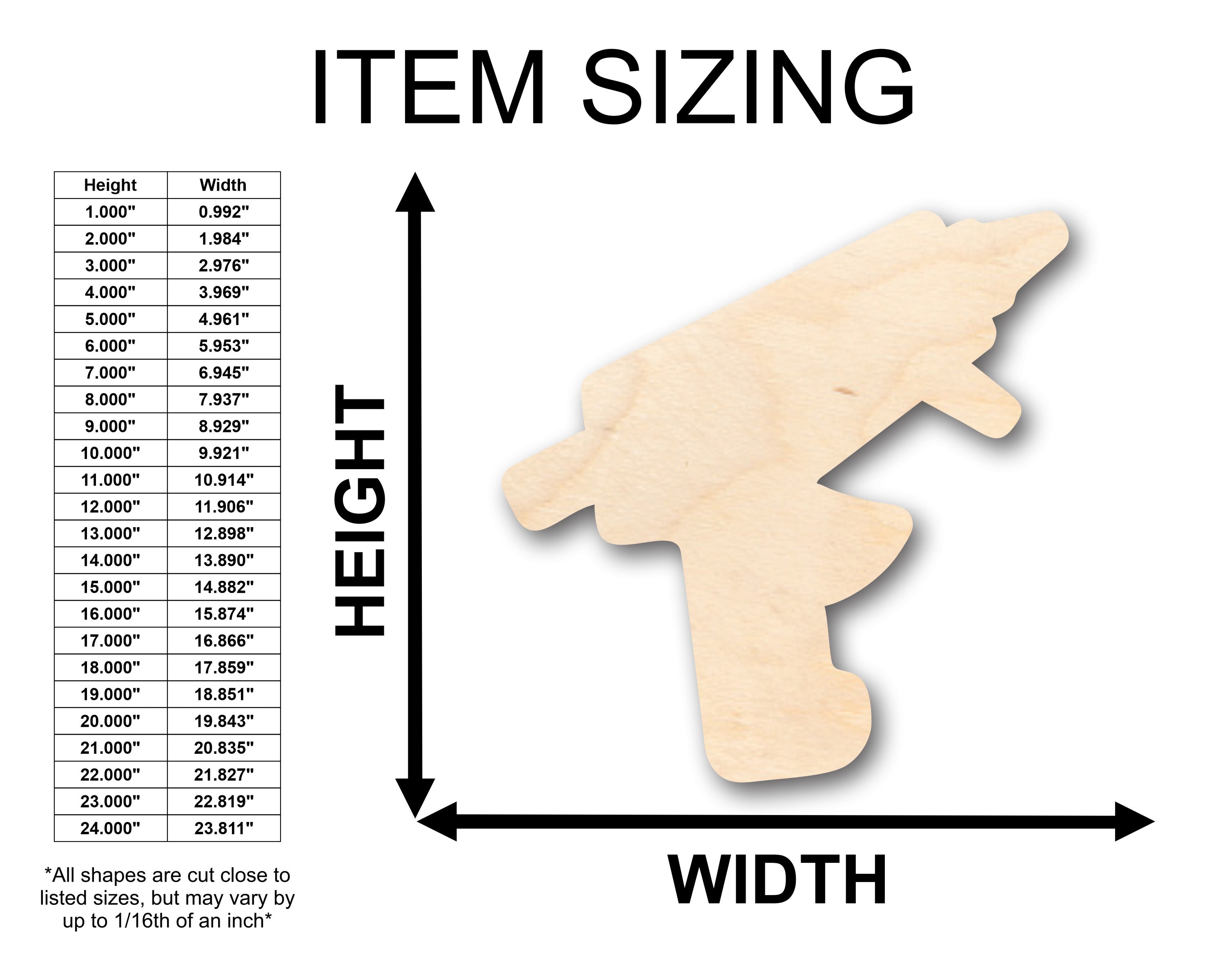 Unfinished Wood Craft Supplies in Hot Glue Gun Shape - Ideal for up to 46 DIY Projects