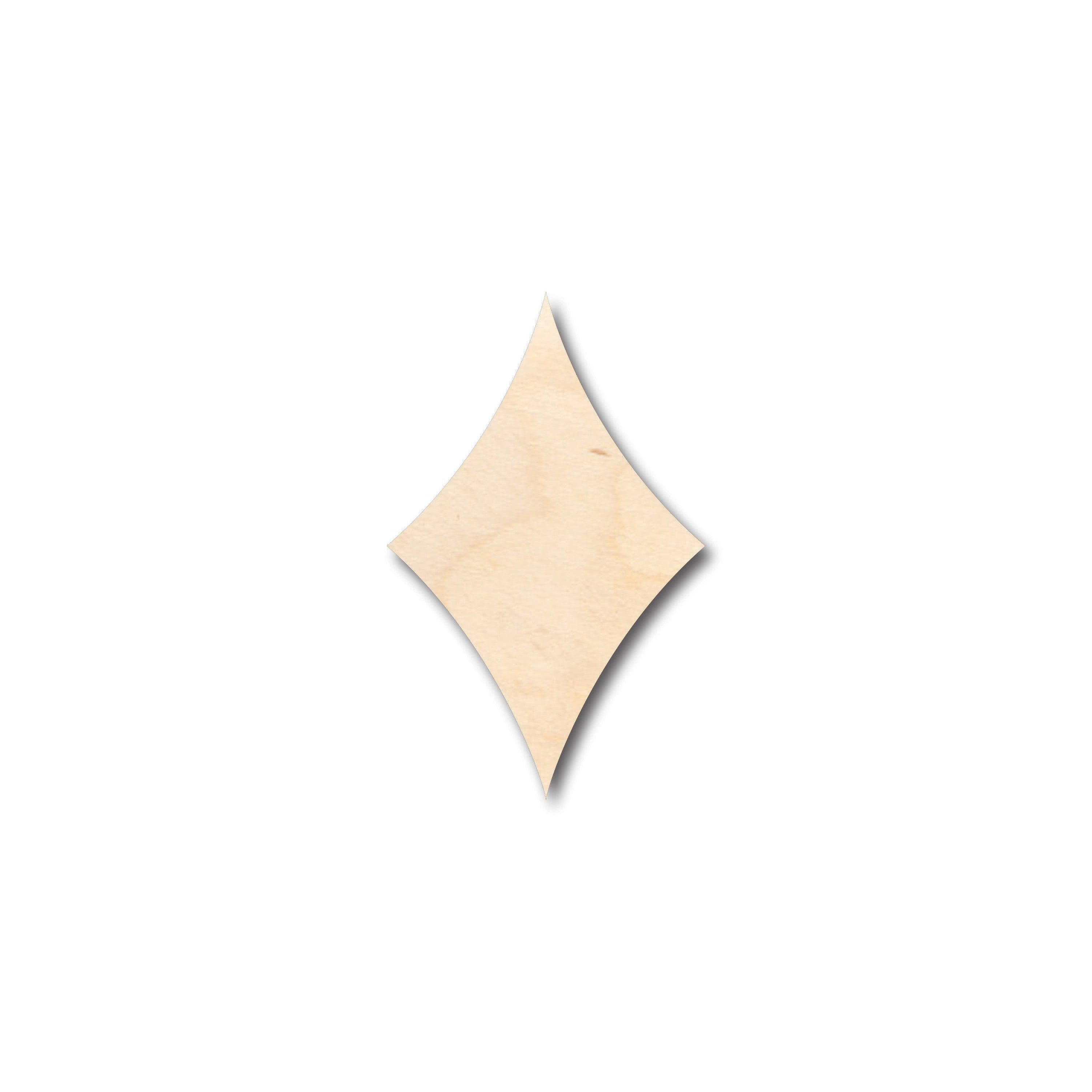 Unfinished Baltic Birch Wood Curved Diamond Shape for DIY Craft Projects - Sizes Up to 46 Inches