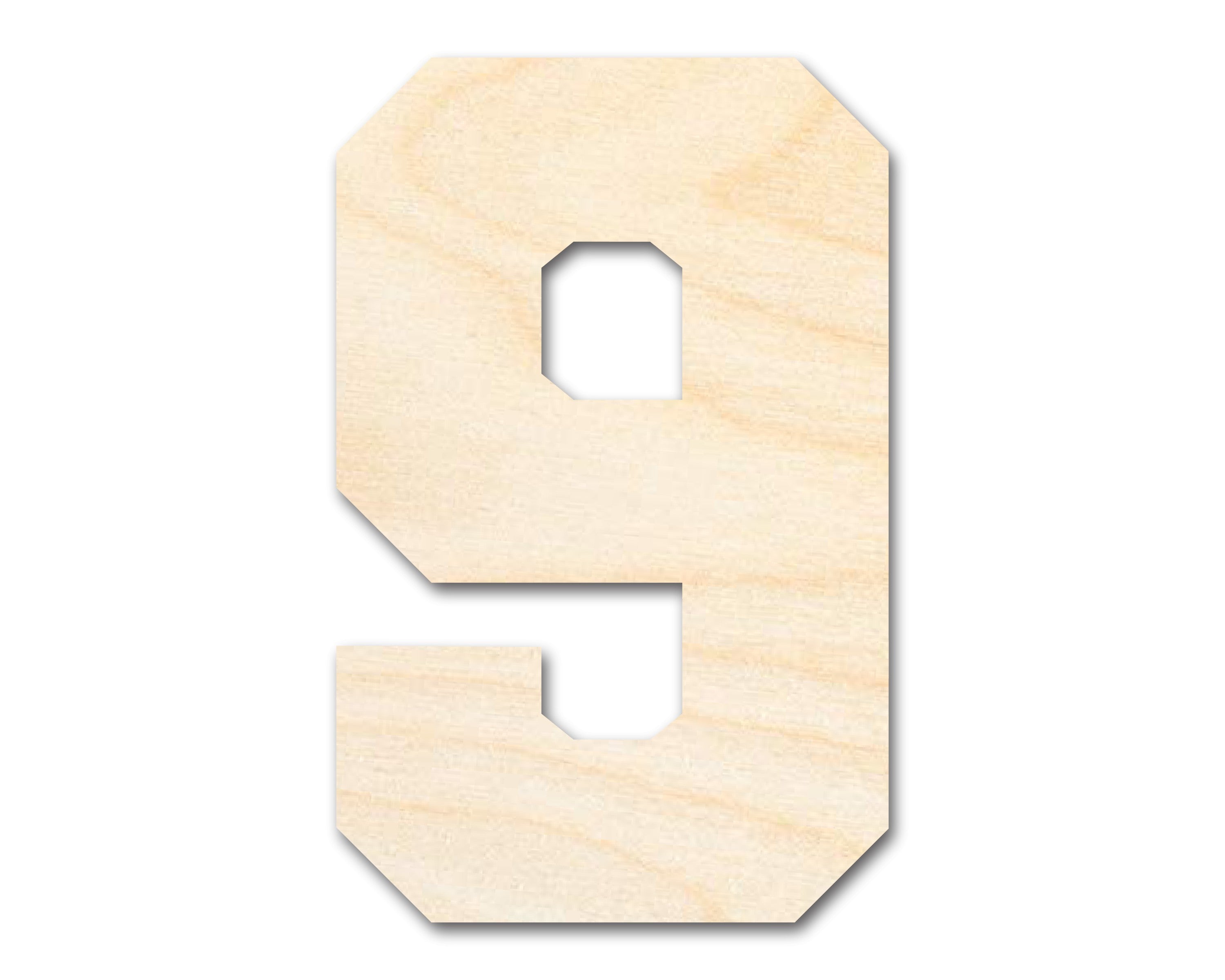 Unfinished Baltic Birch Varisty Number Nine Shape for Up to 46 DIY Crafts