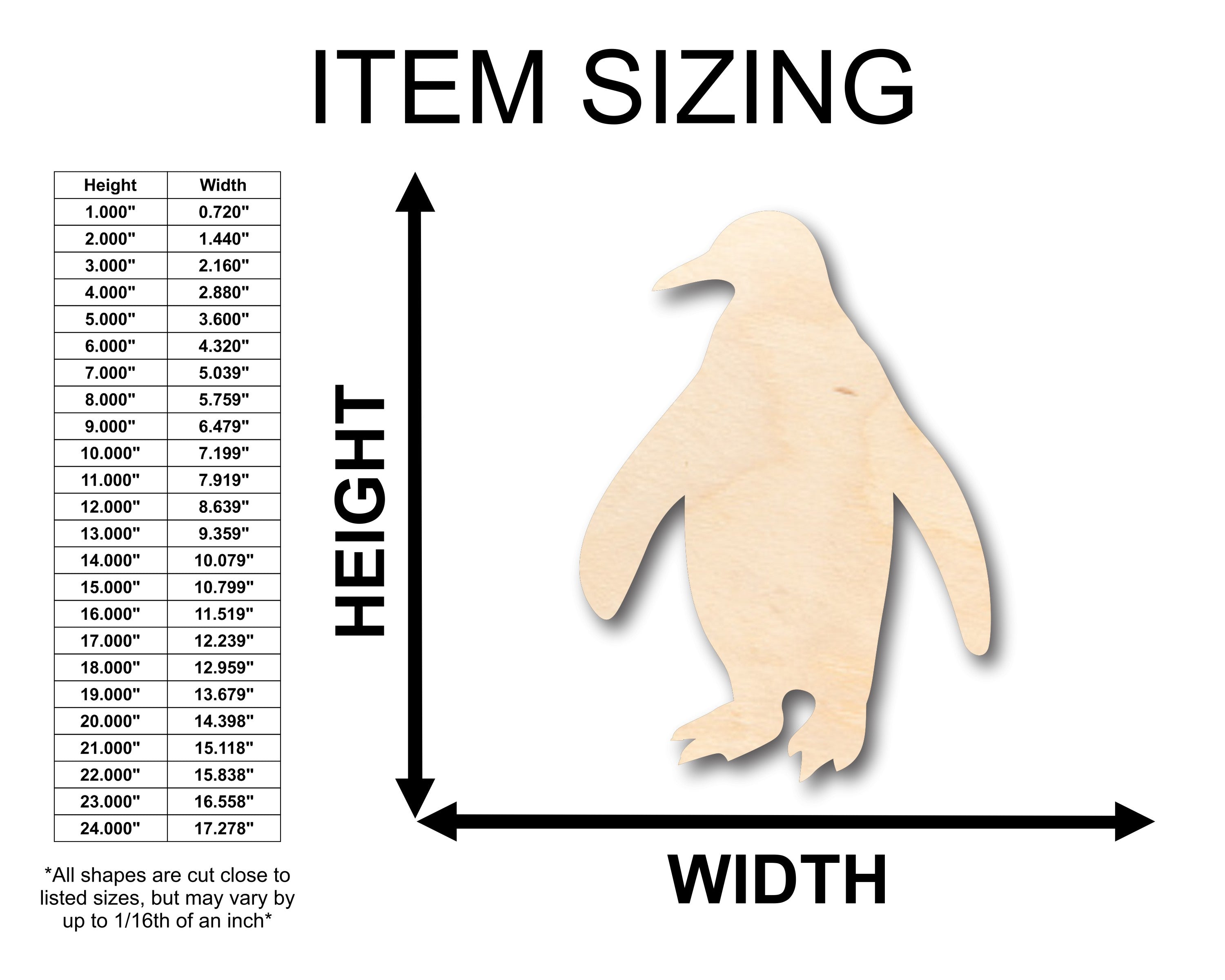 DIY Unfinished Baltic Birch Wood Penguin Shapes - Up to 46 Pieces