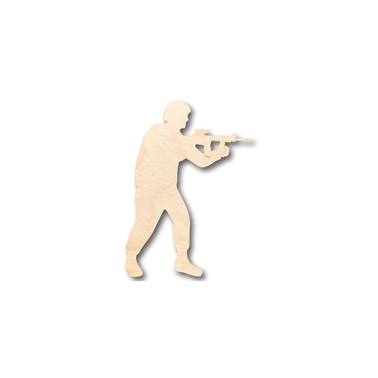 Unfinished Wood DIY Crafts in Soldier Shape for Army, Marines, and Military Projects - Sizes up to 46 Inches