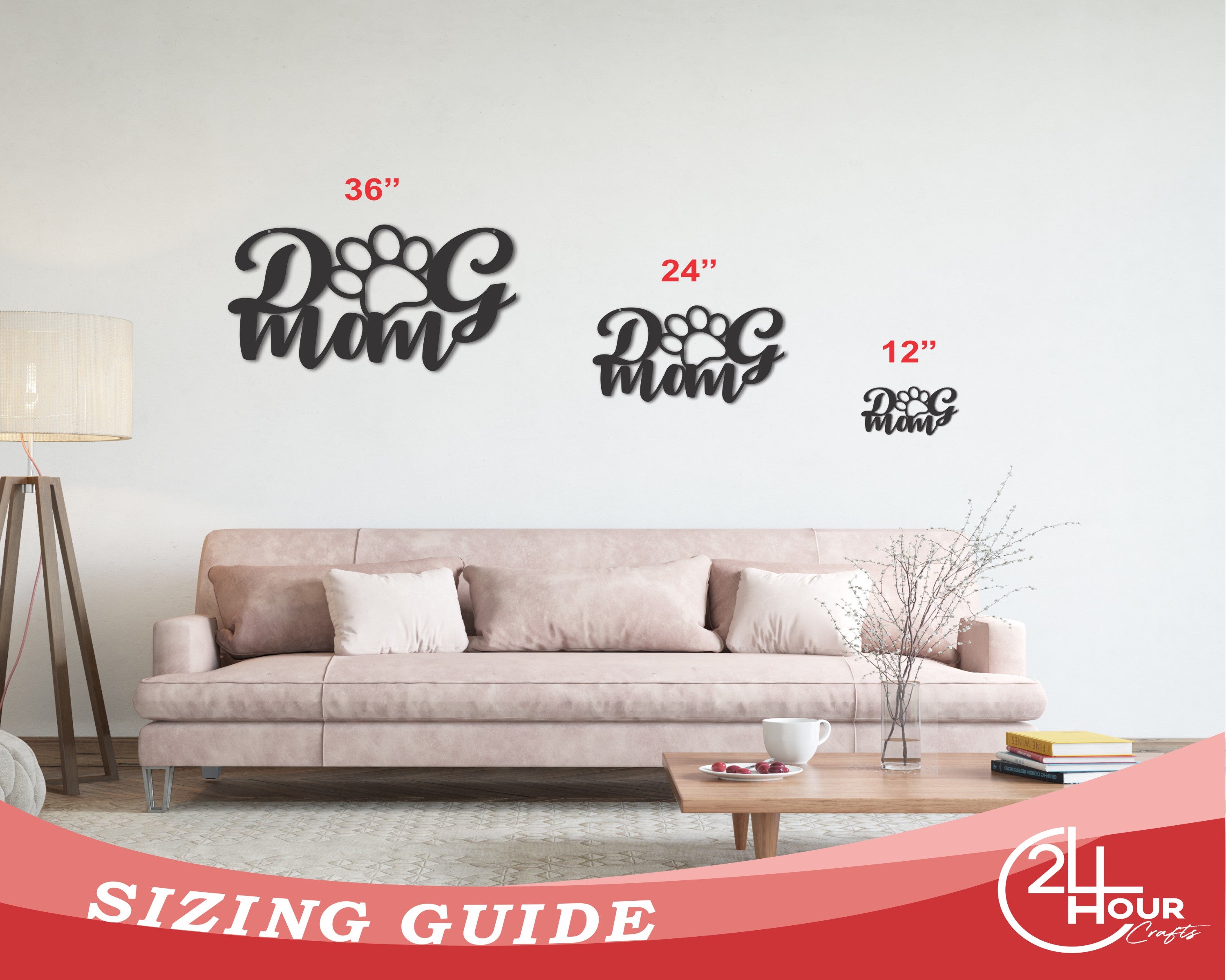 Customizable Metal Wall Art for Dog Moms | 15 Distinct Color Options and 5 Font Choices