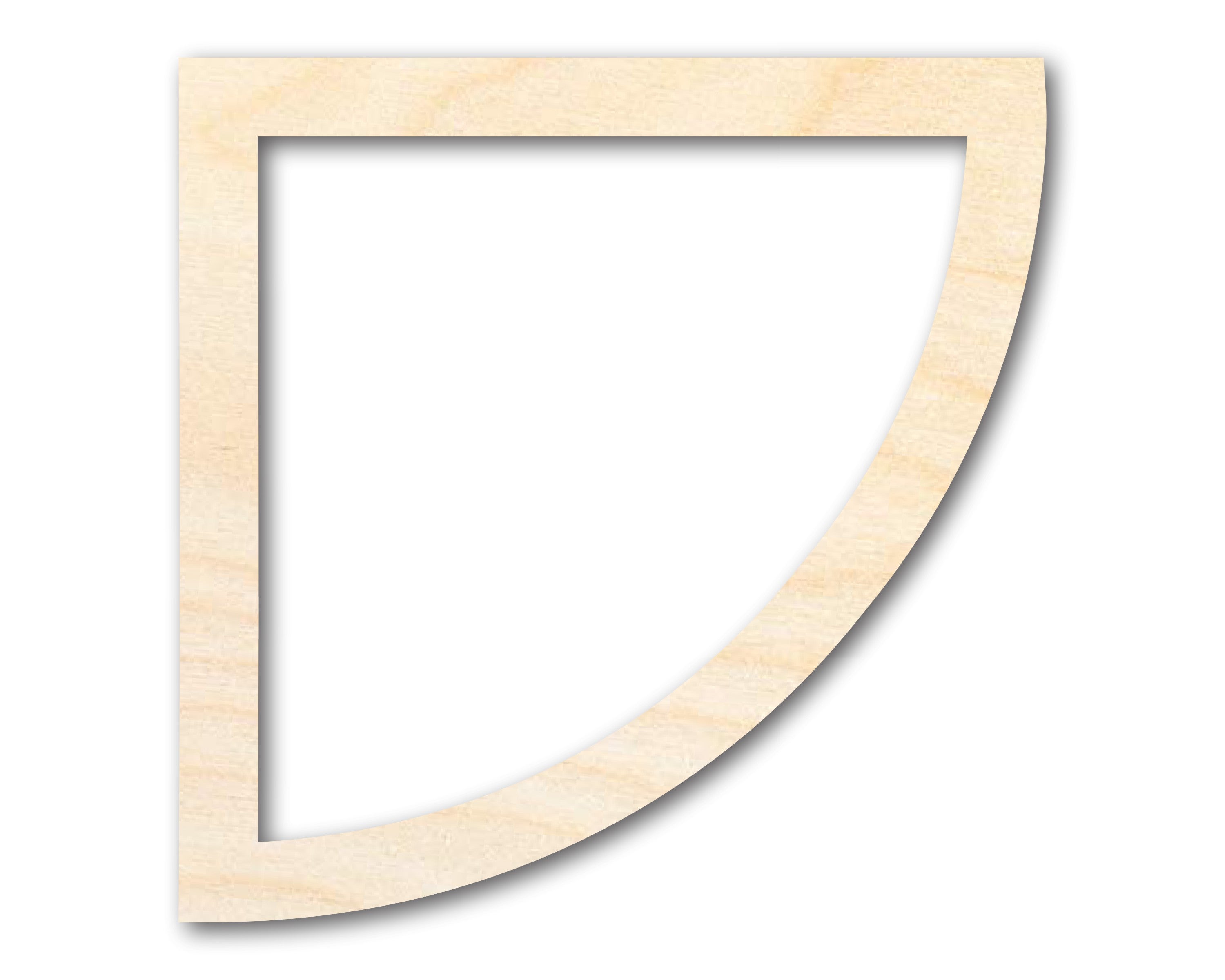 Unfinished Wood Quarter Circle Outline Shape | DIY Craft Cutout | up to 46 DIY