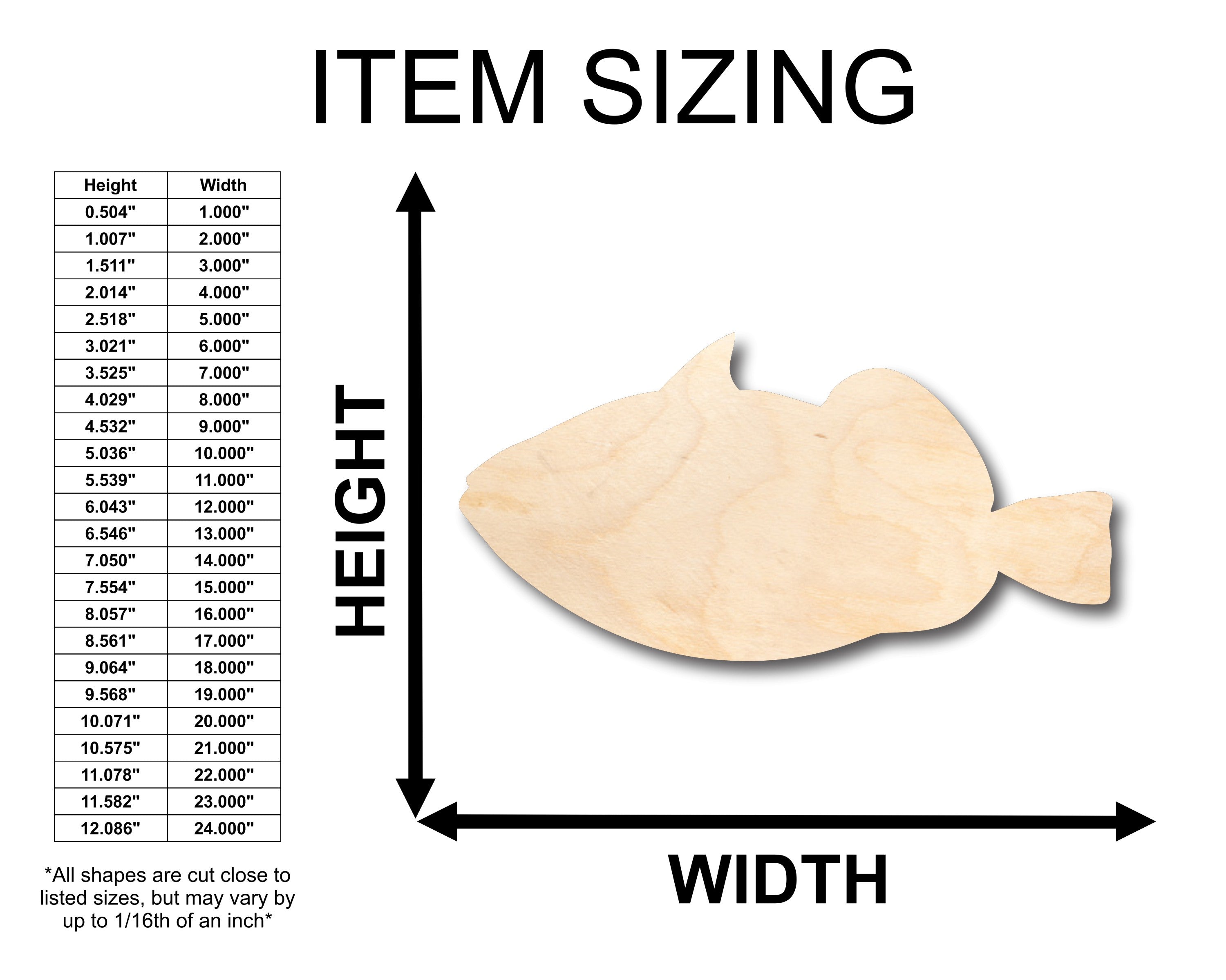 DIY Unfinished Wood Trigger Fish Shape - Up to 46 for Crafting