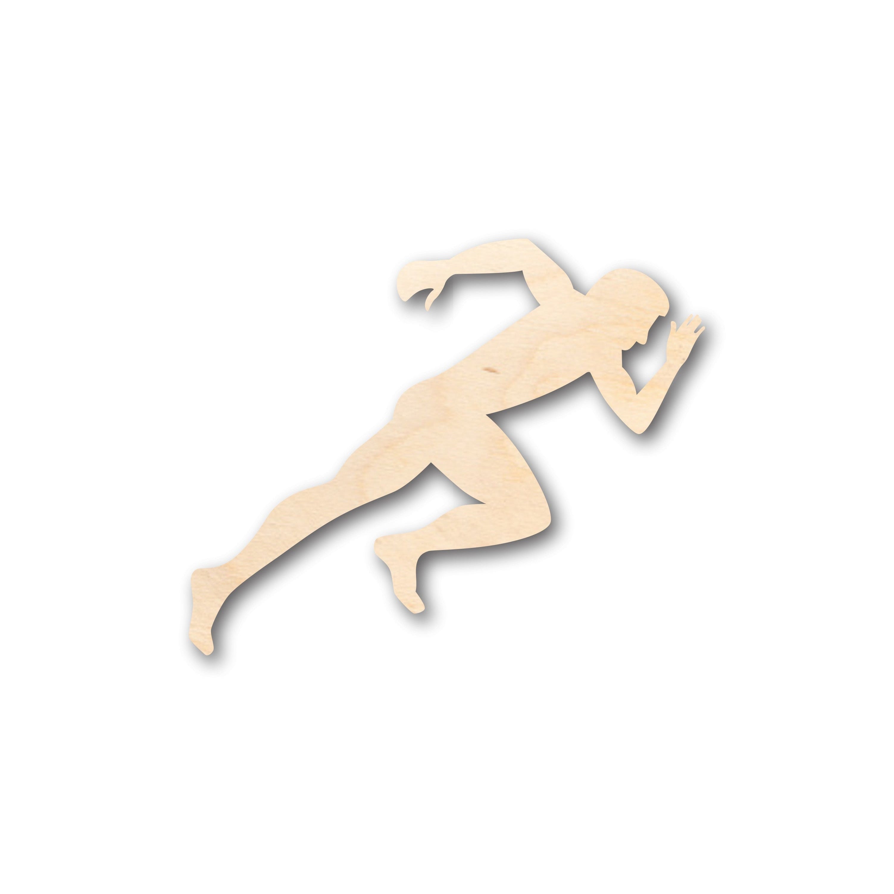 Unfinished DIY Wood Craft - Track Sprinter Shape, Suitable for up to 46 Do - It - Yourself Projects