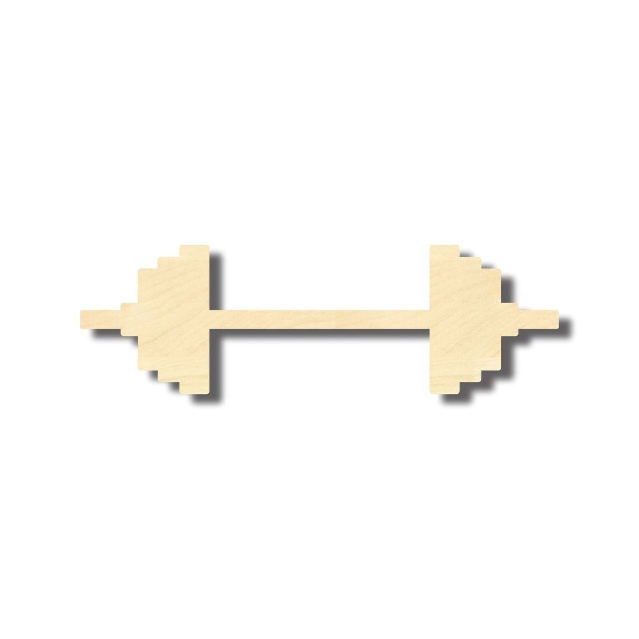 Unfinished Wood DIY Barbell Weights Shape for Crafting and Music Projects - Up to 46 Pieces Available
