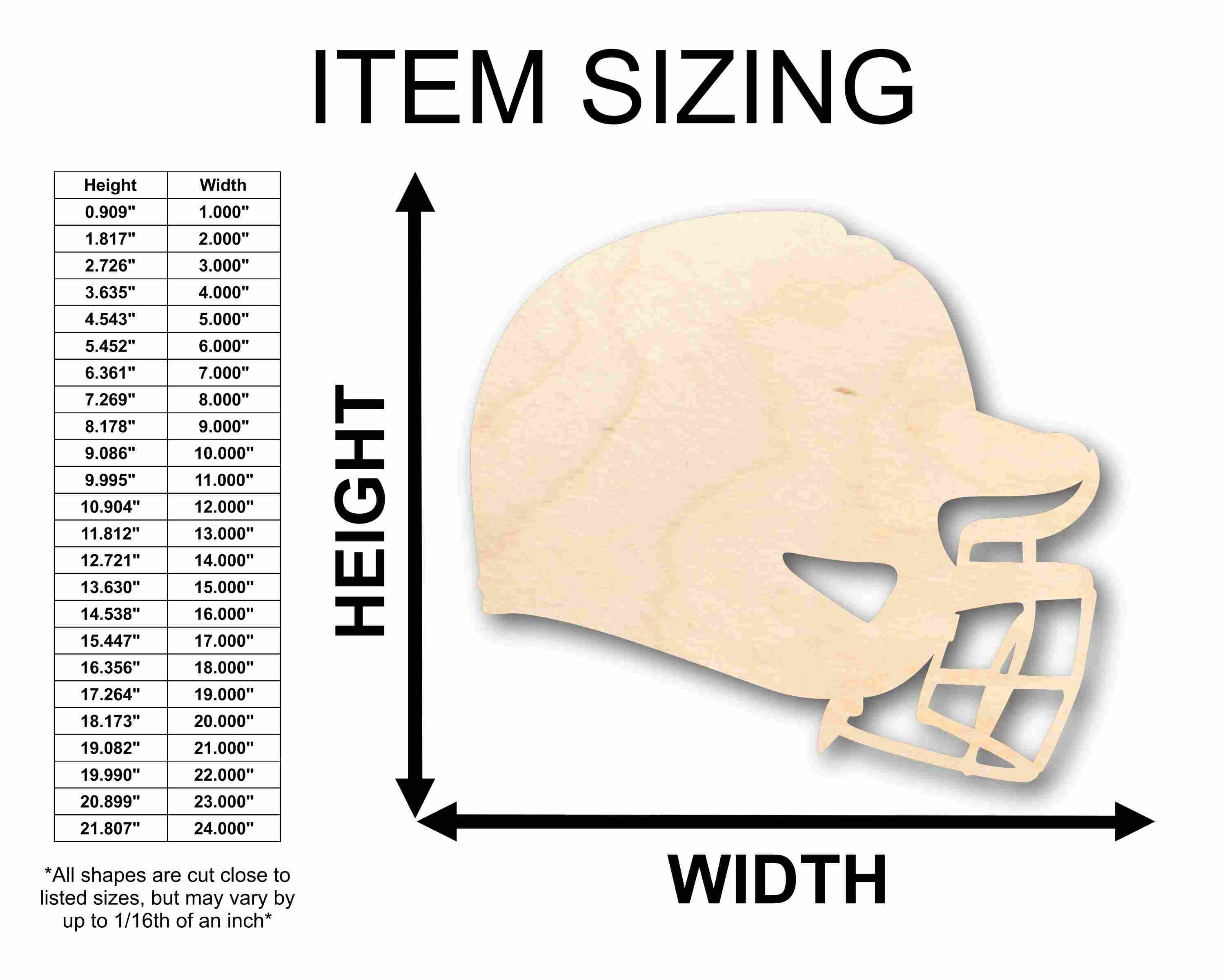 Unfinished Wood Craft - Baseball Helmet Silhouette for Up to 46 Do - It - Yourself Projects