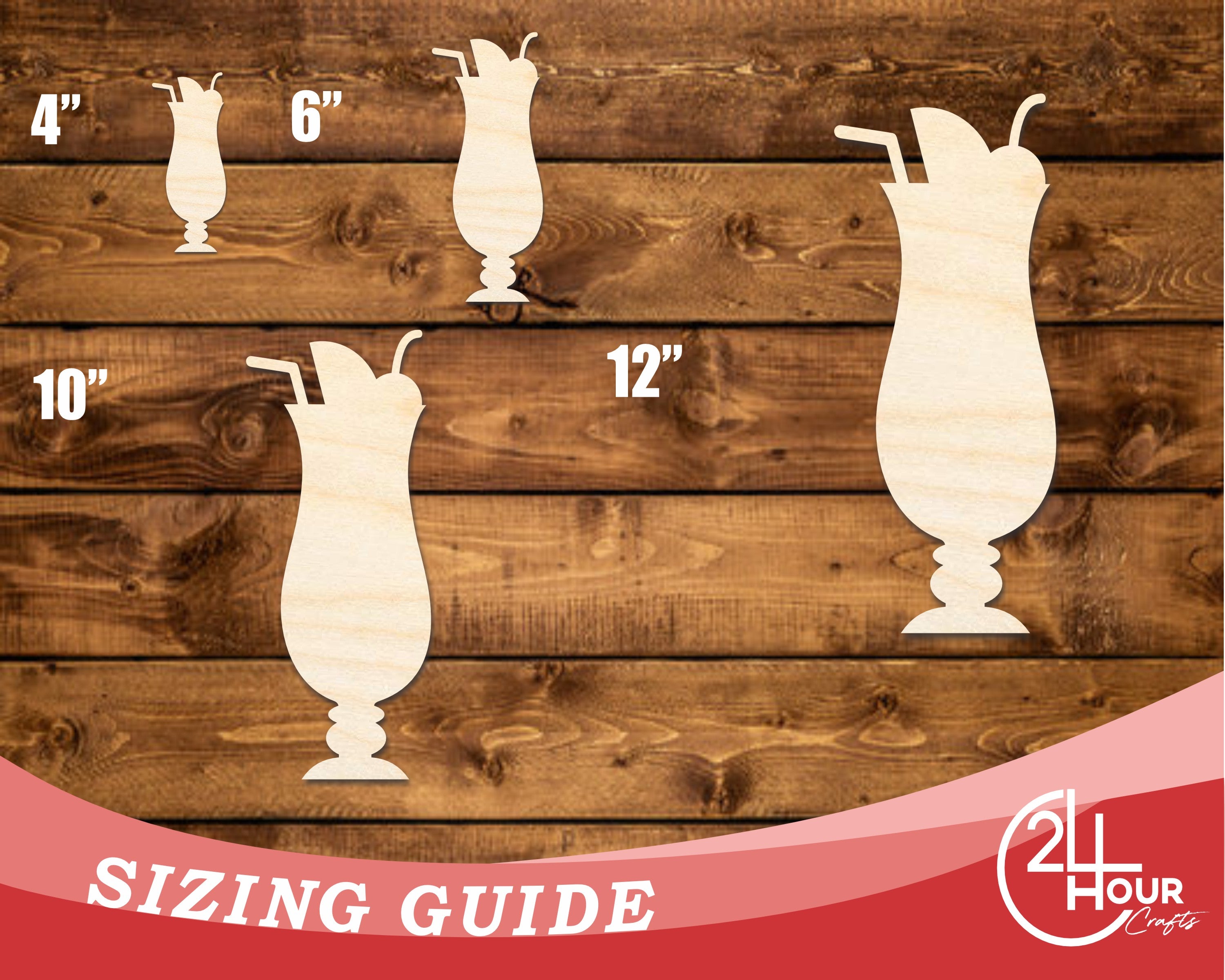 DIY Unfinished Baltic Birch Daquari Shape Cutouts, Up to 46 Inches for 46+ DIY Projects