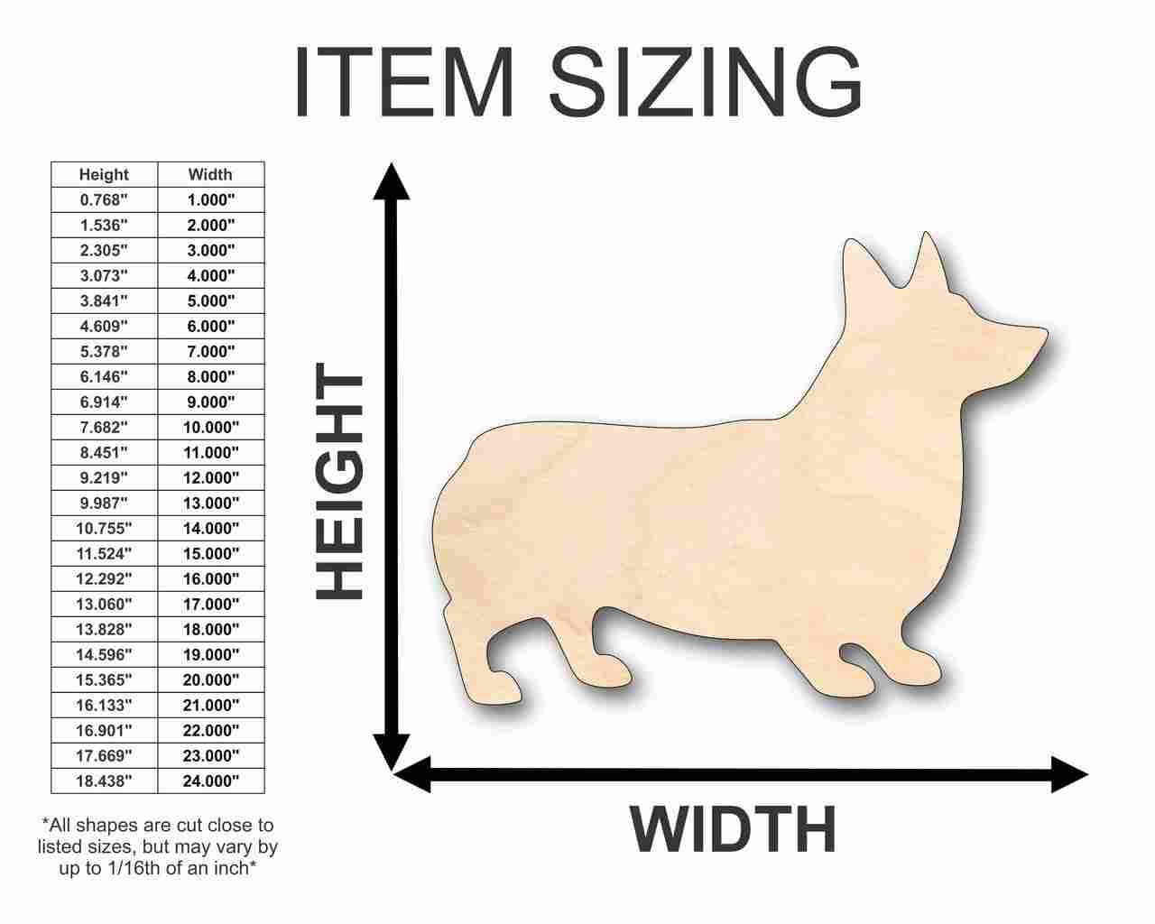 Unfinished Baltic Birch Plywood Corgi Dog Shape - Ideal for Animal - Pet - DIY Craft Projects up to 46 Variations