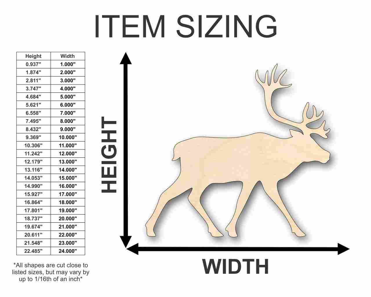 DIY Unfinished Wood Caribou Shape for Wildlife Crafts (Up to 46 Inches)