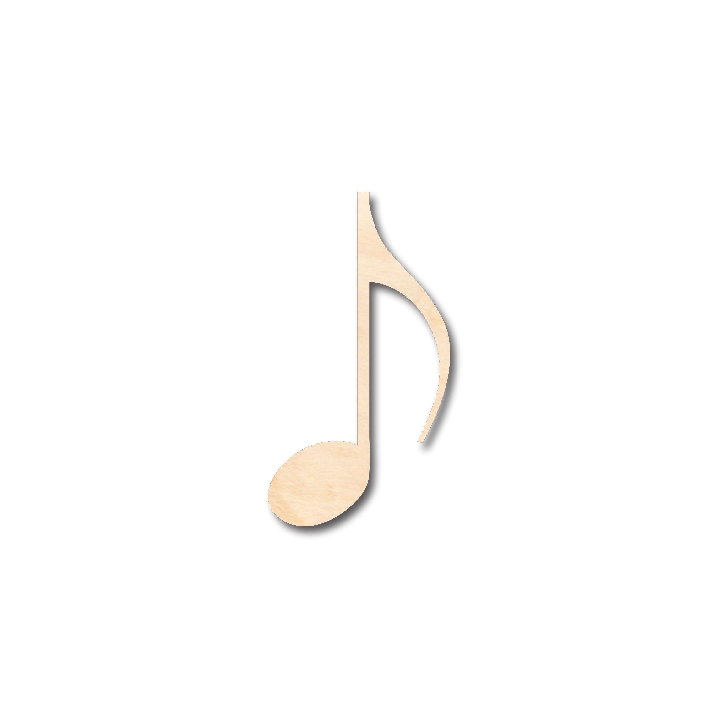 Unfinished Wood Sixteenth Note Shape for Music Art and DIY Crafts - Up to 46 Pieces Available for Creative Projects