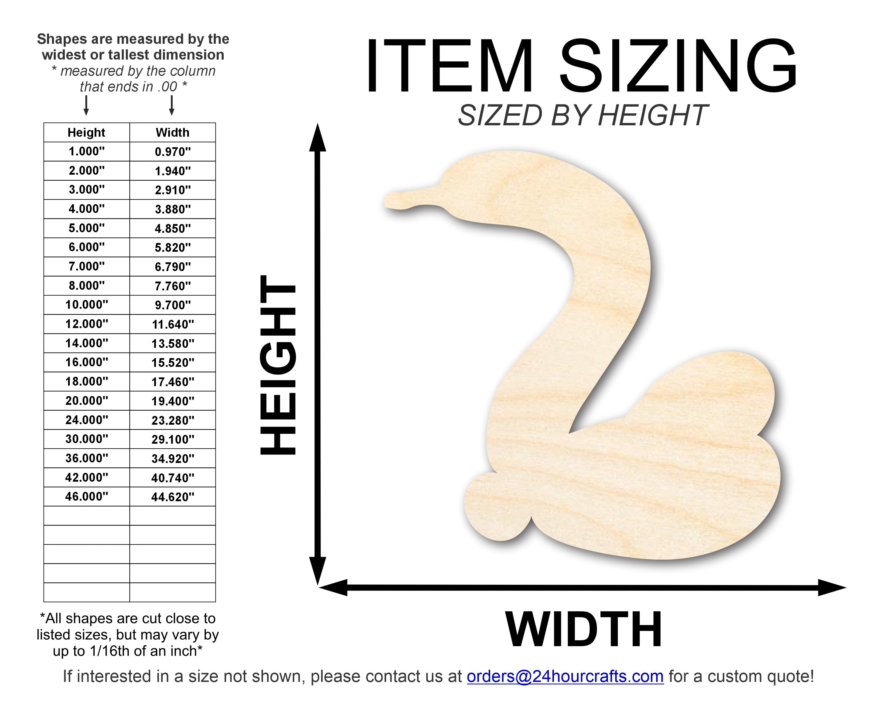 Unfinished DIY Craft Cutout in the Shape of a Wood Balloon Swan, Up to 46 Inches for Multiple DIY Projects