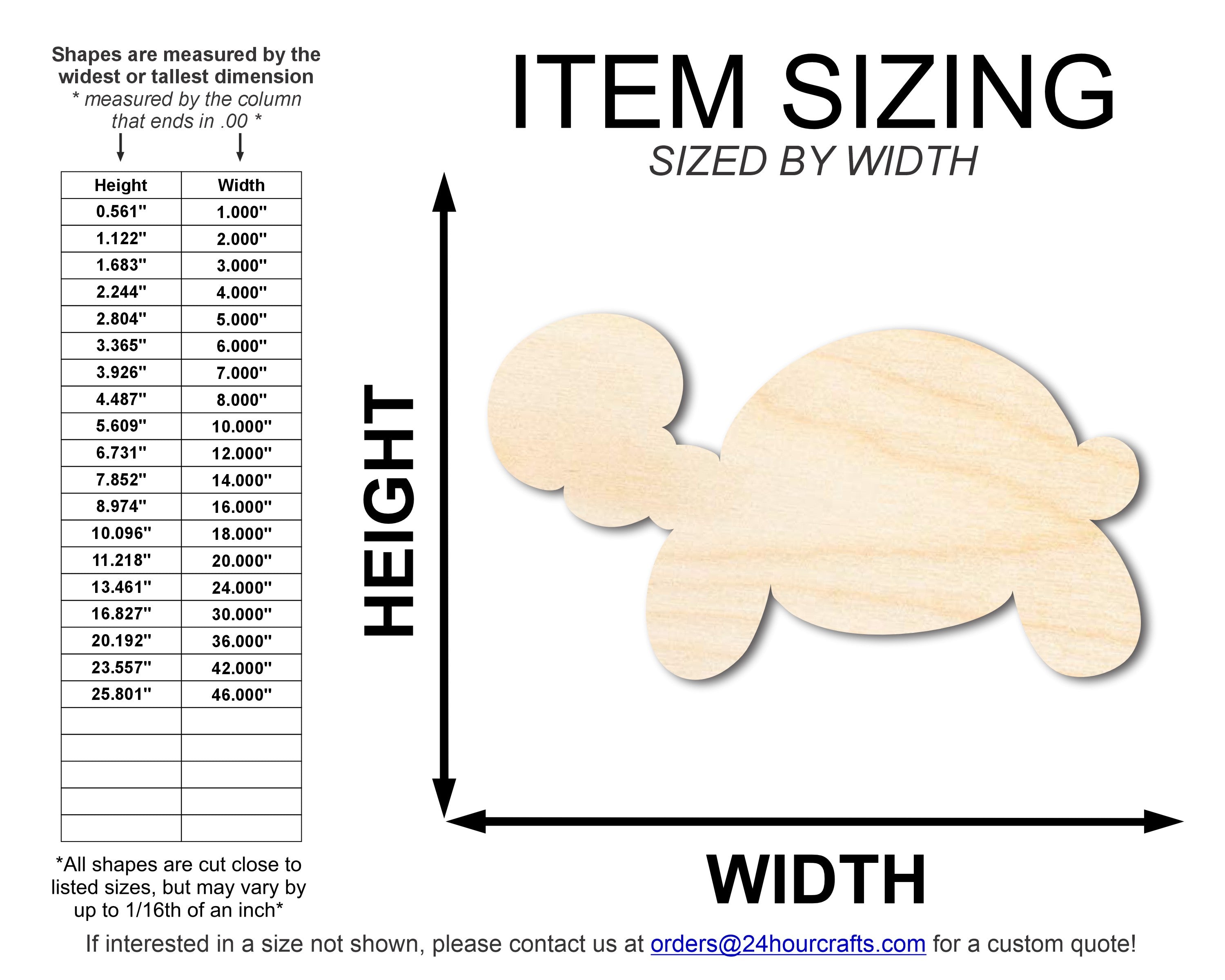 Unfinished DIY Craft Cutout in Wood Balloon Turtle Shape | Up to 46 Inches for Multiple DIY Projects