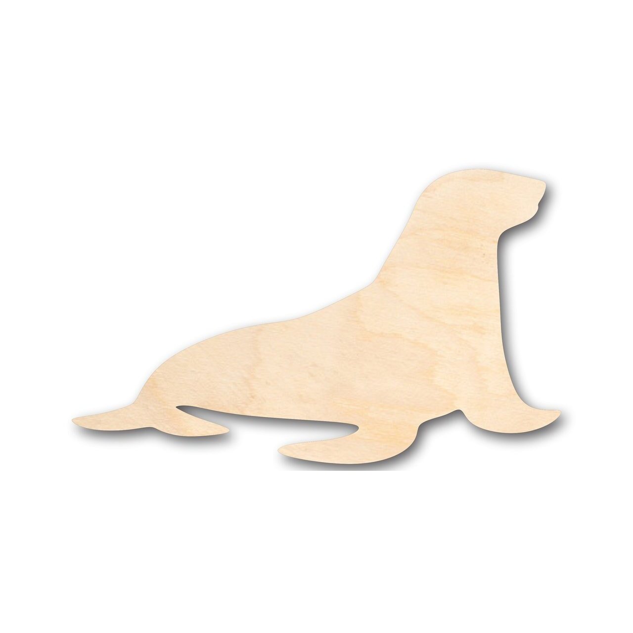 Unfinished DIY Wood Sea Lion Shape Ideal for Ocean - Themed Nursery Crafts, Sizes up to 46 Inches