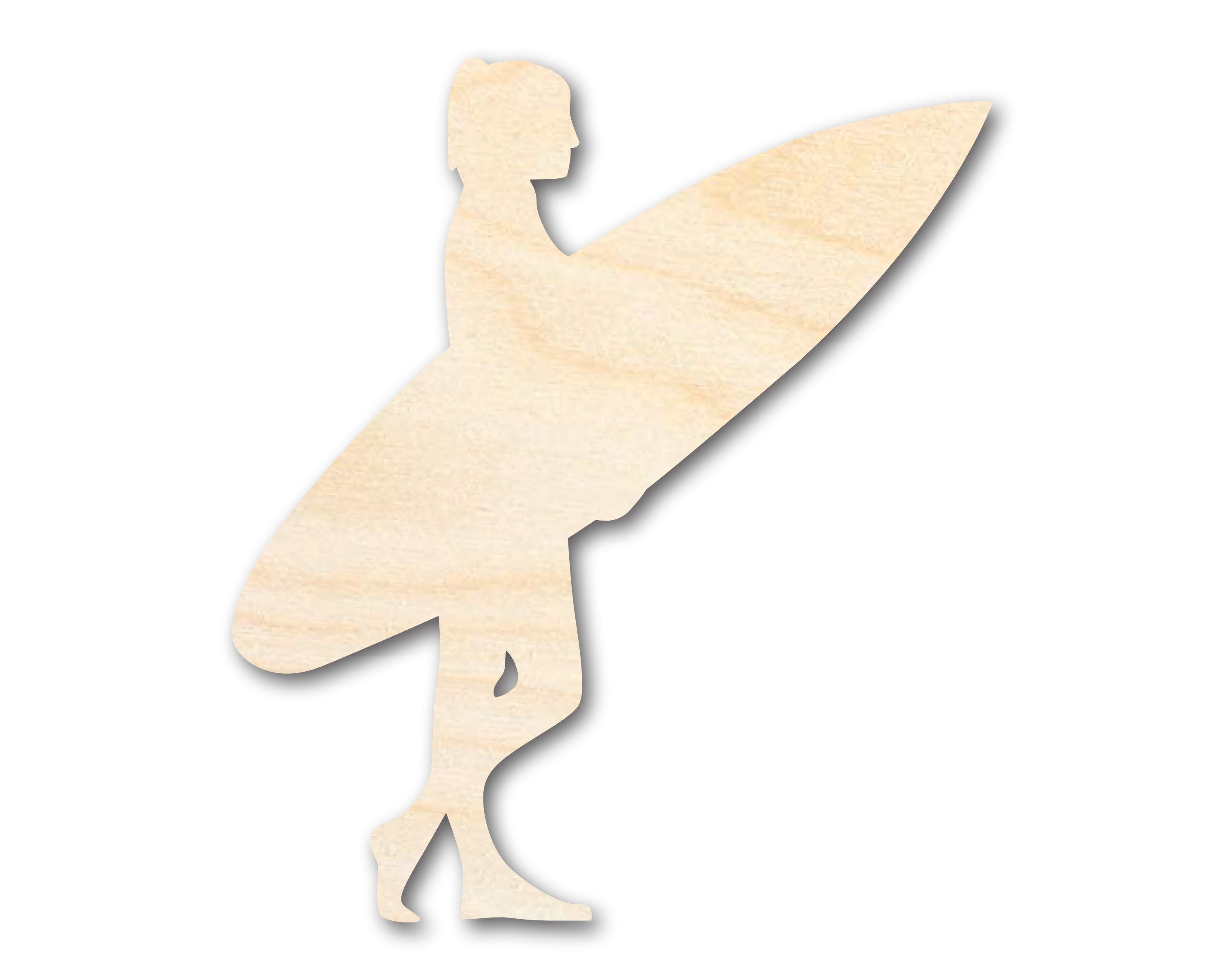 Unfinished Wood Surfer Girl Shape | DIY Craft Cutout | up to 46 DIY
