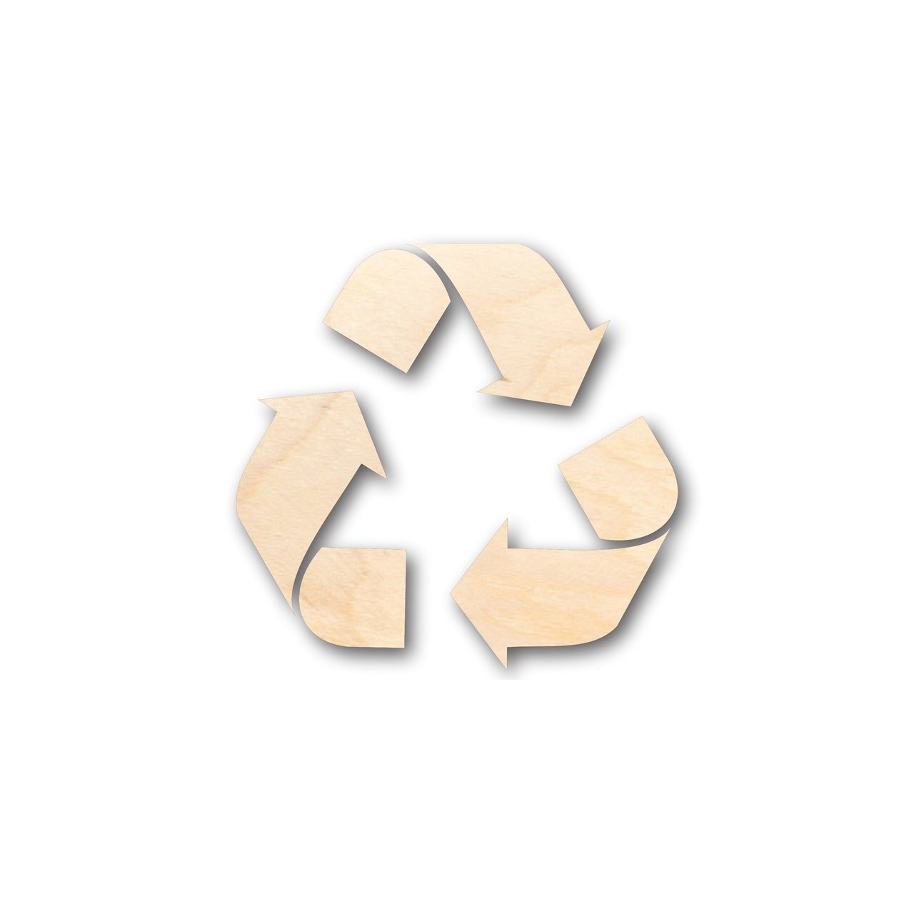 Three-Piece Unfinished Wood Recycling Symbol Shapes for Up to 46 DIY Craft Projects
