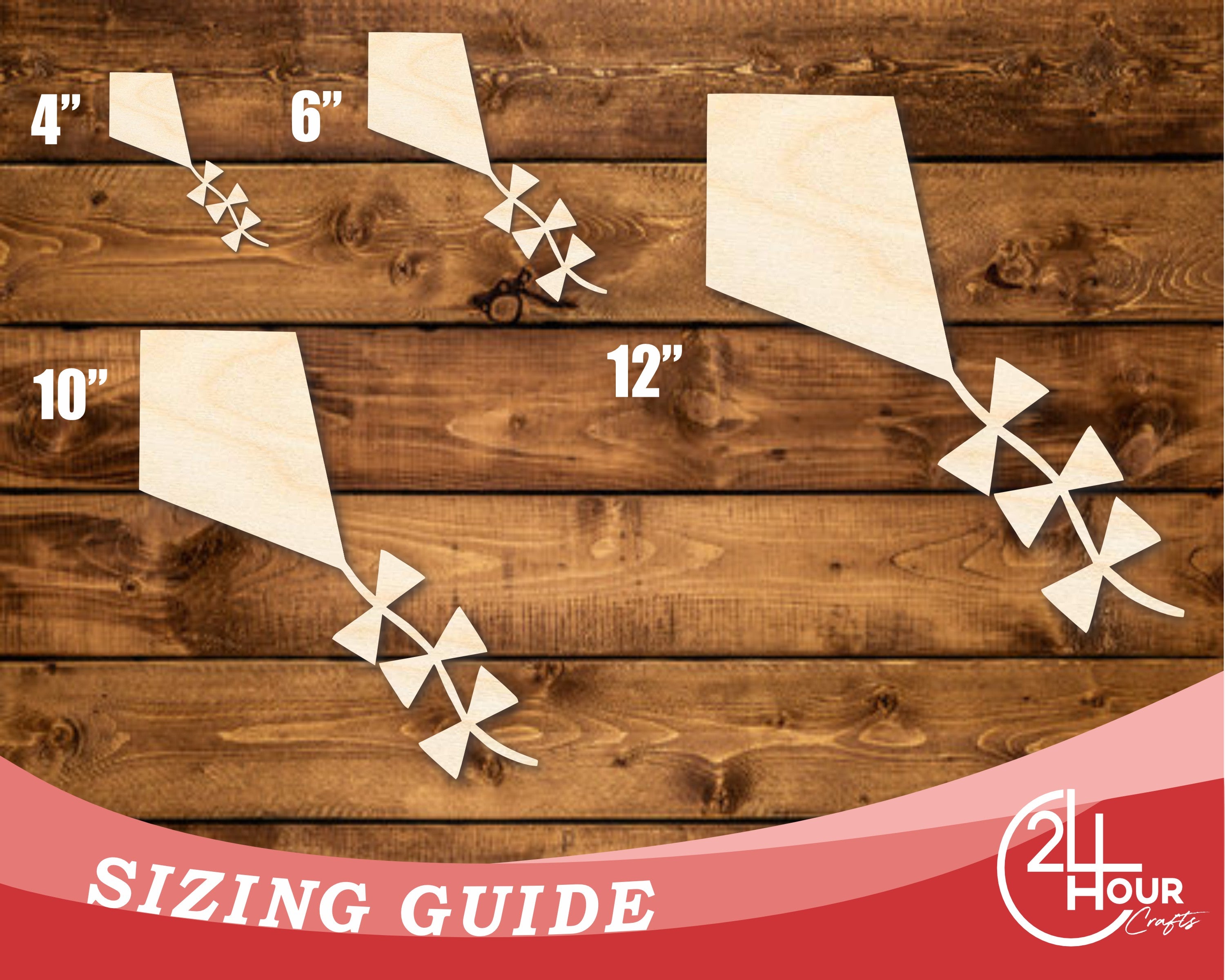 DIY Unfinished Baltic Birch Wood Kite Shape Cutout - Up to 46 Inches for 46+ DIYs