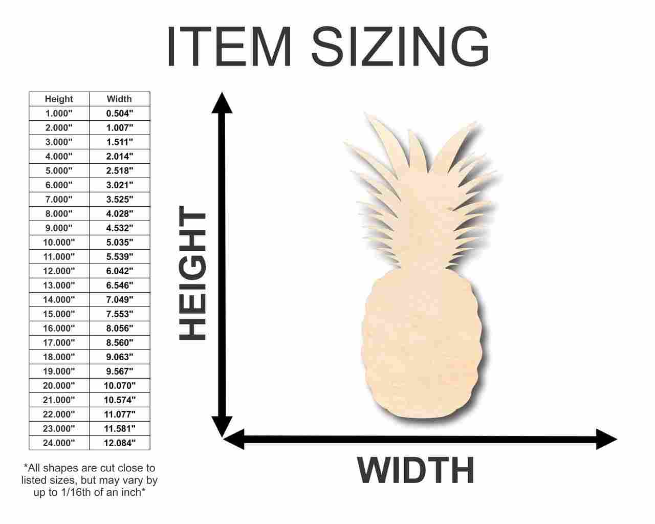 Unfinished Pineapple-Shaped Wood Crafts for Up to 46 DIY Projects
