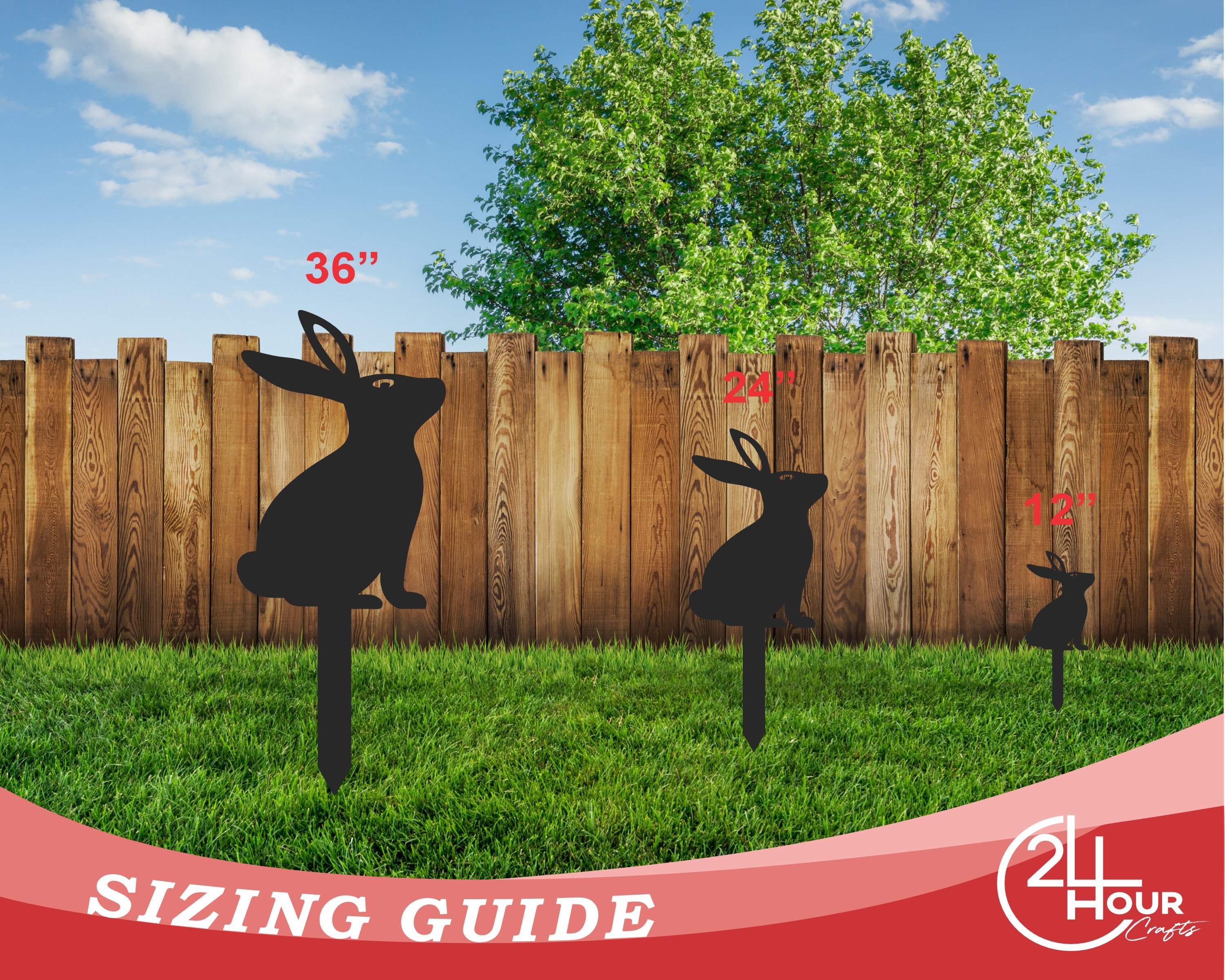 Decorative Metal Bunny-shaped Garden Stakes with Up to 24 Pieces and More than 20 Color Choices