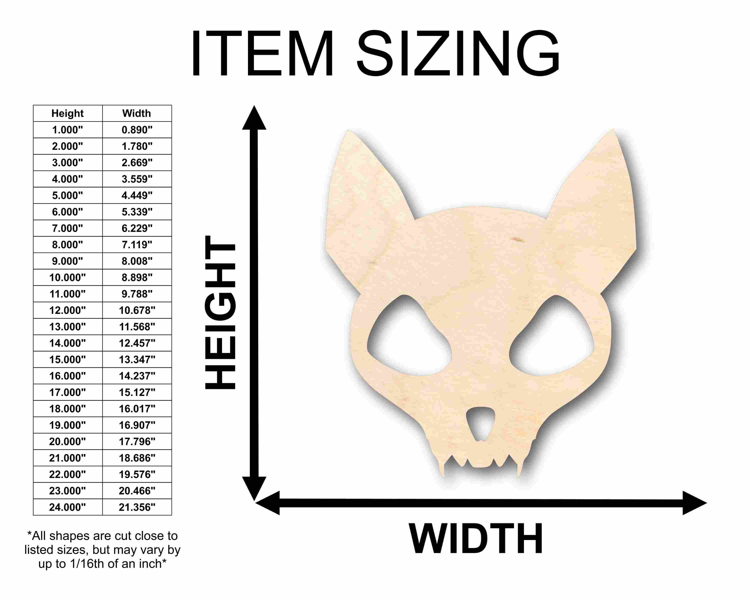 DIY Unfinished Wood Cat Skull Silhouette for Up to 46 Craft Projects