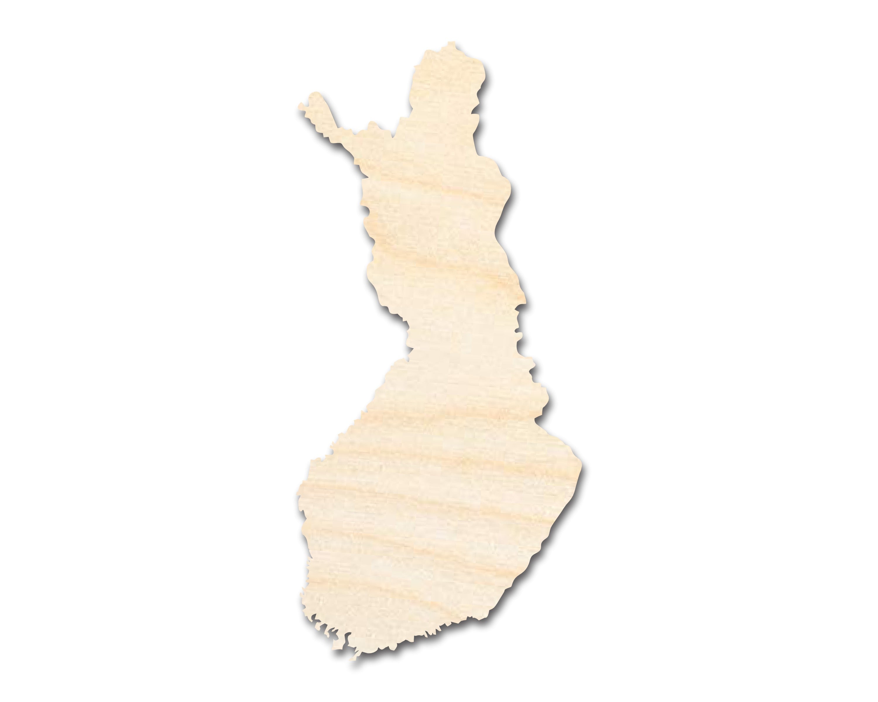 DIY Scandinavian Unfinished Wood Finland Country Shape up to 46 Inches