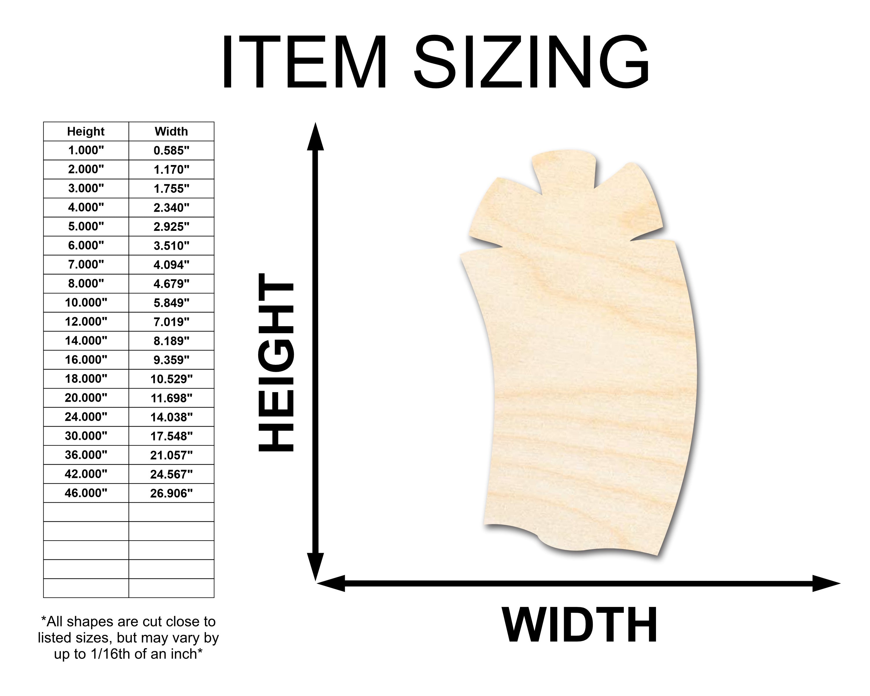 DIY Unfinished Wood Crafty Present Shapes, Up to 46 Sizes Available