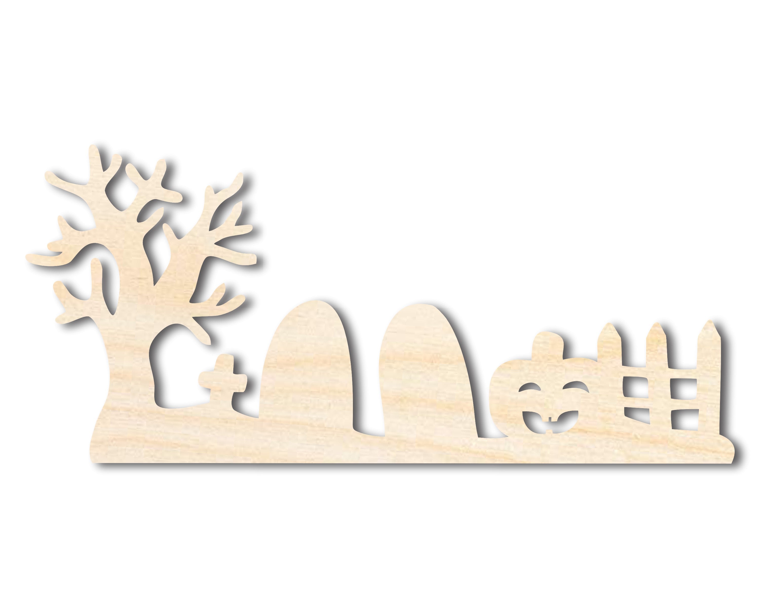 Unfinished Sanded Wood Graveyard Shape Craft Items - Up to 46 Inches