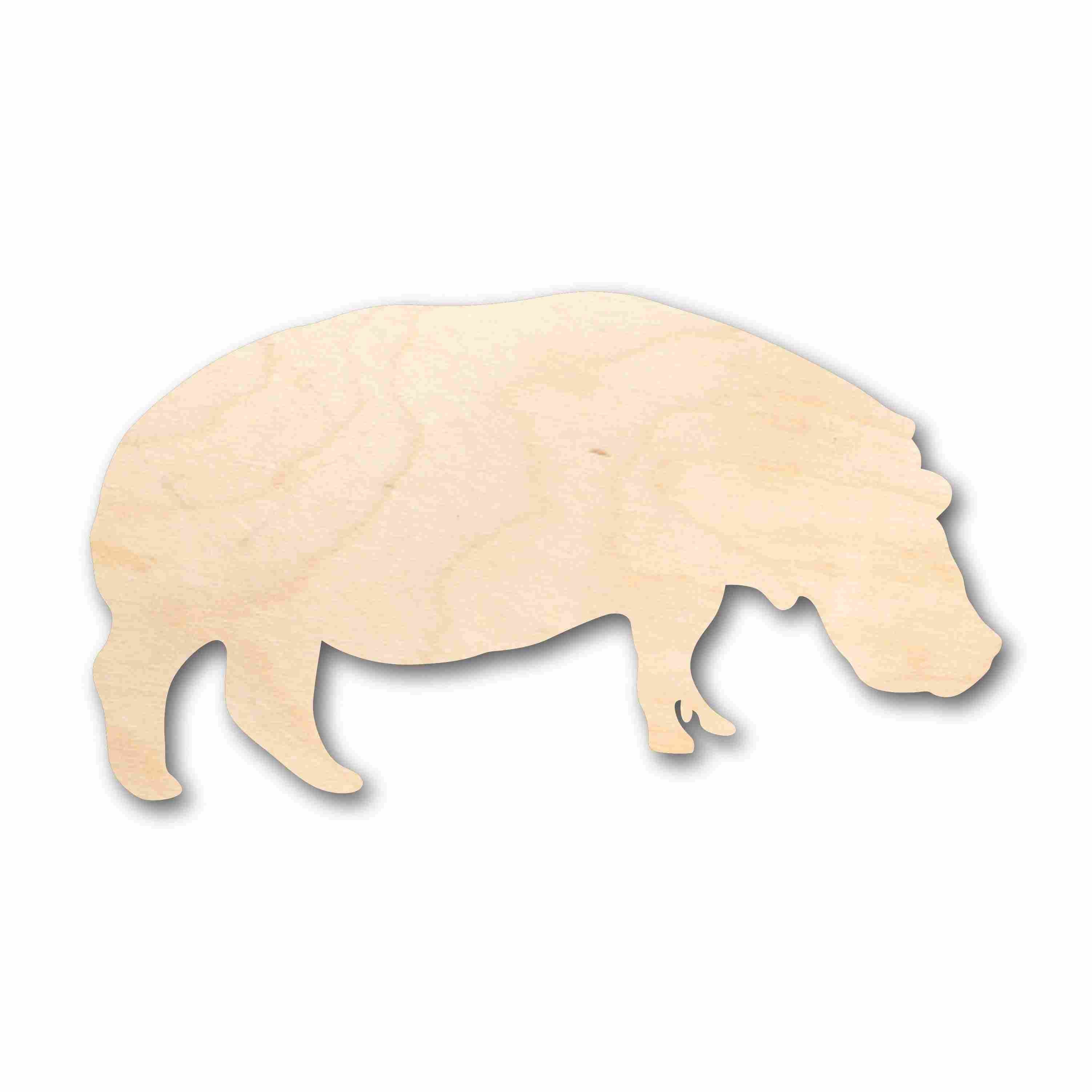 Unfinished Wood Craft - Hippopotamus Hippo Silhouette for Up to 46 DIY Projects