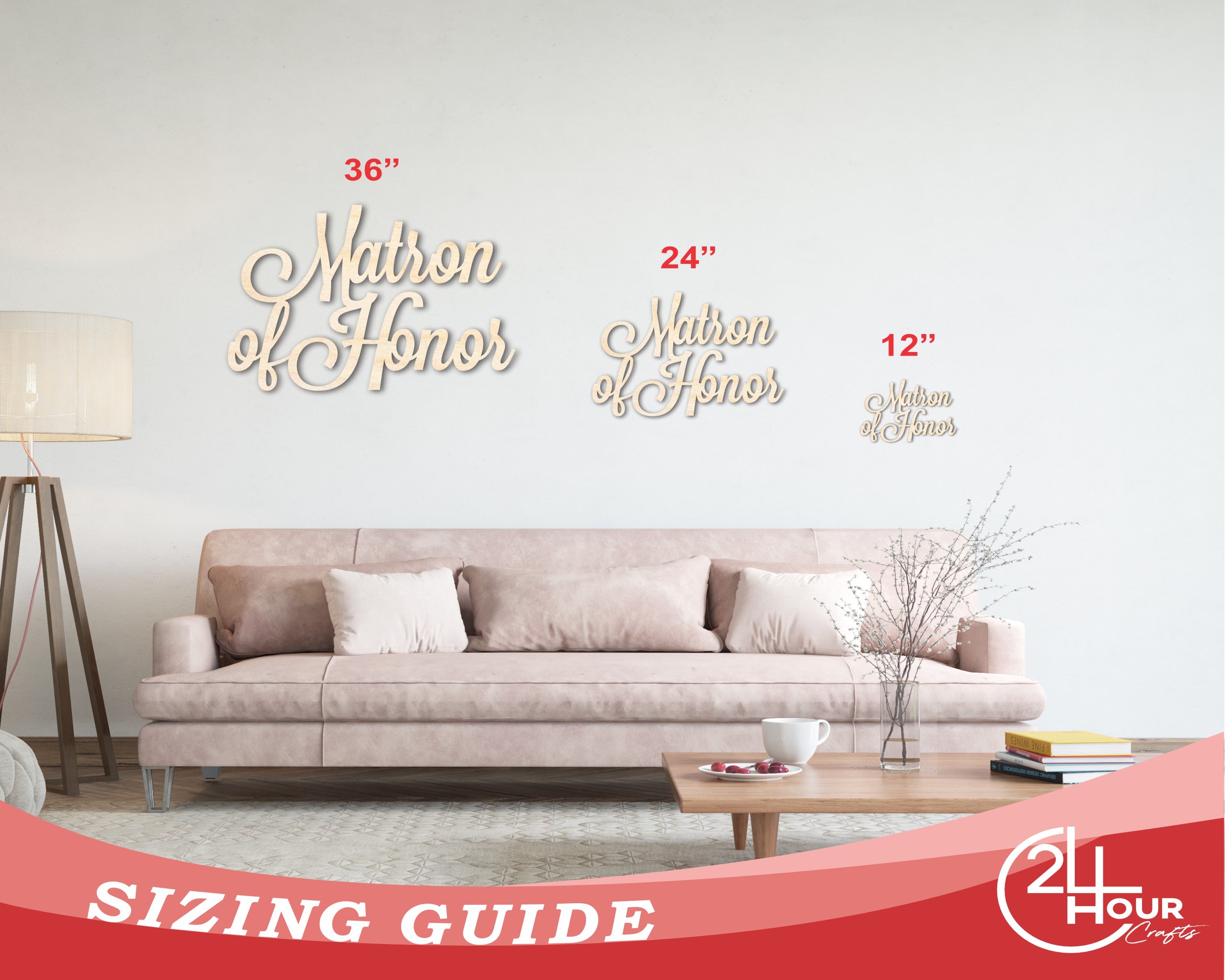 Unfinished Wood Craft - Matron of Honor Shape, Suitable for Word Craft Projects, Sizes Up to 46 Inches