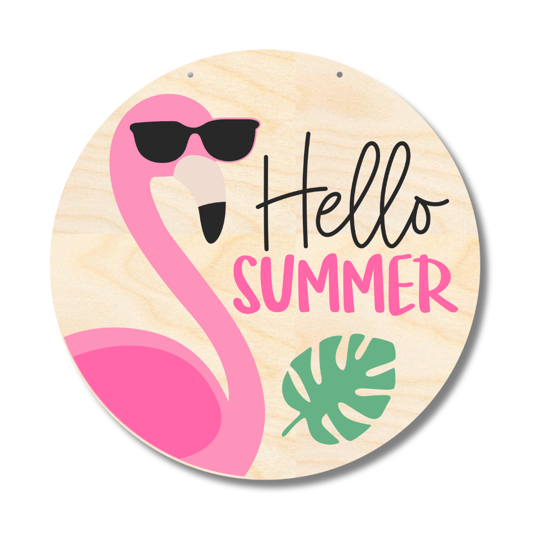Unfinished Wood Craft Cutouts for Summer Flamingo Door Sign Kit - 1/4 Inch Thick