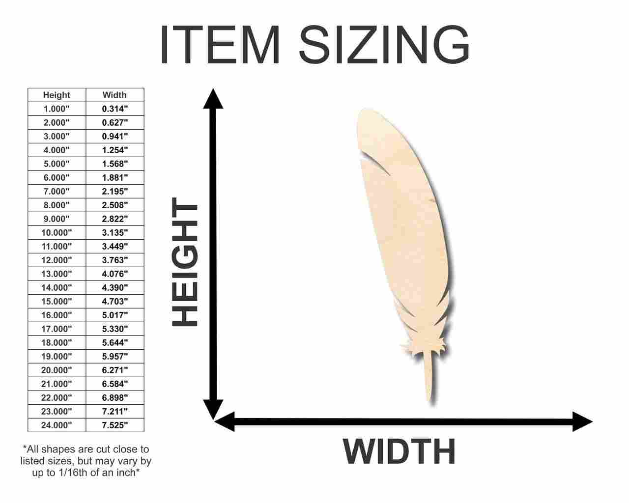 Unfinished Wood Feather-Shaped DIY Crafts for Animal, Bird, and Wildlife Projects - Up to 46 Pieces Available