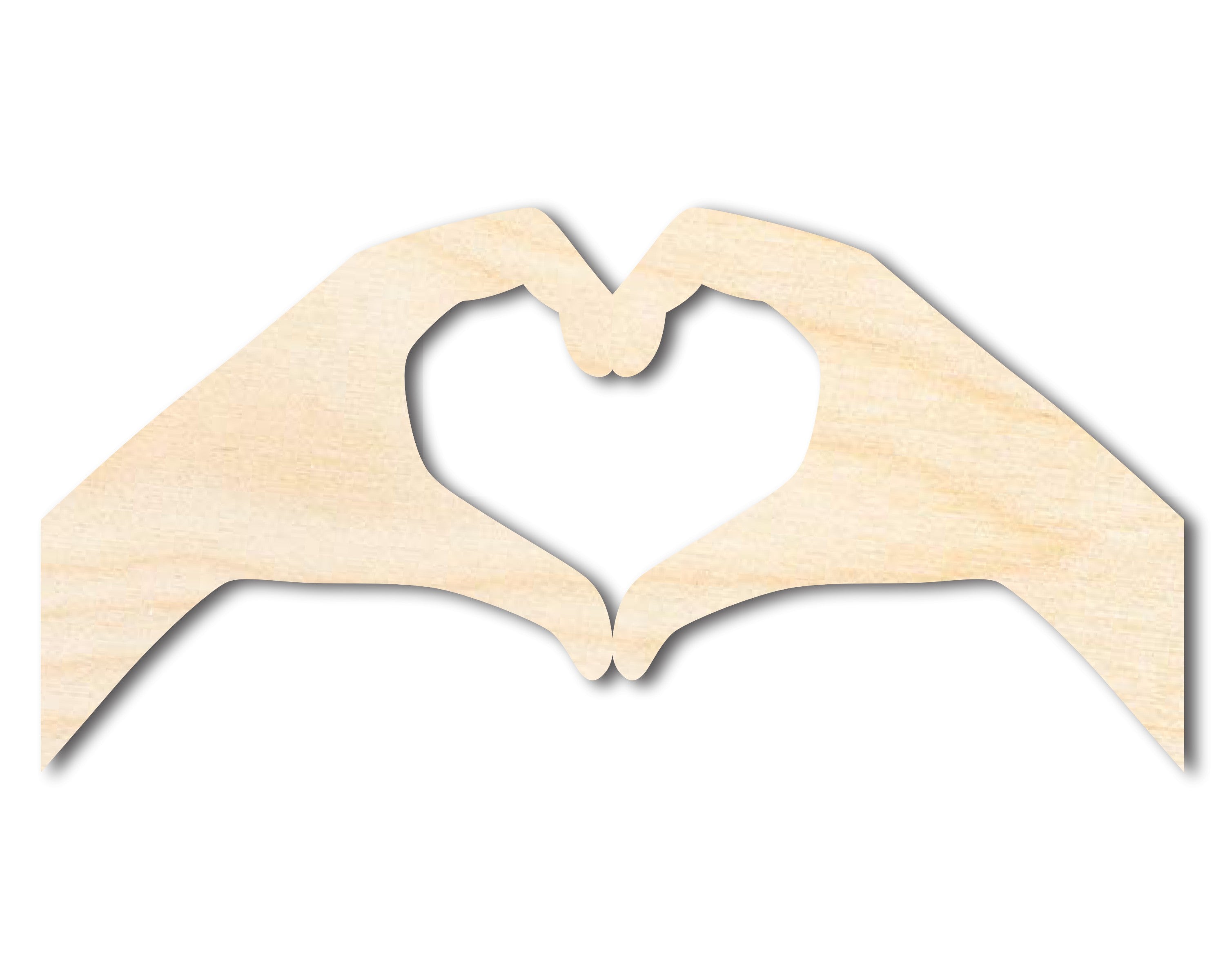 Unfinished Baltic Birch Wood Heart Hands Shape Cutouts for DIY Crafts | Up to 46 Inches in Size for Multiple DIY Projects