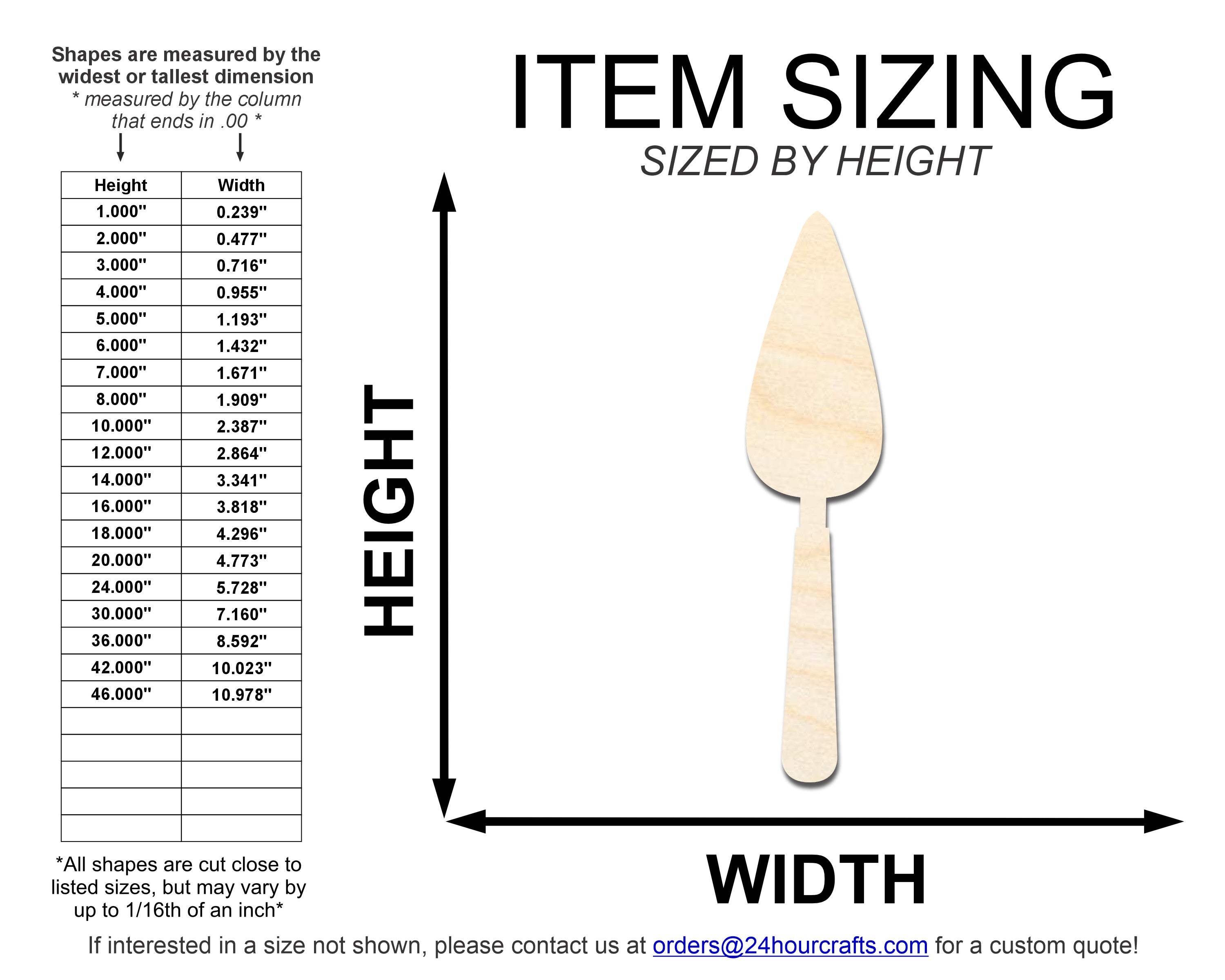 DIY Unfinished Baltic Birch Wood Cake Spatula Cutouts up to 46 Inches