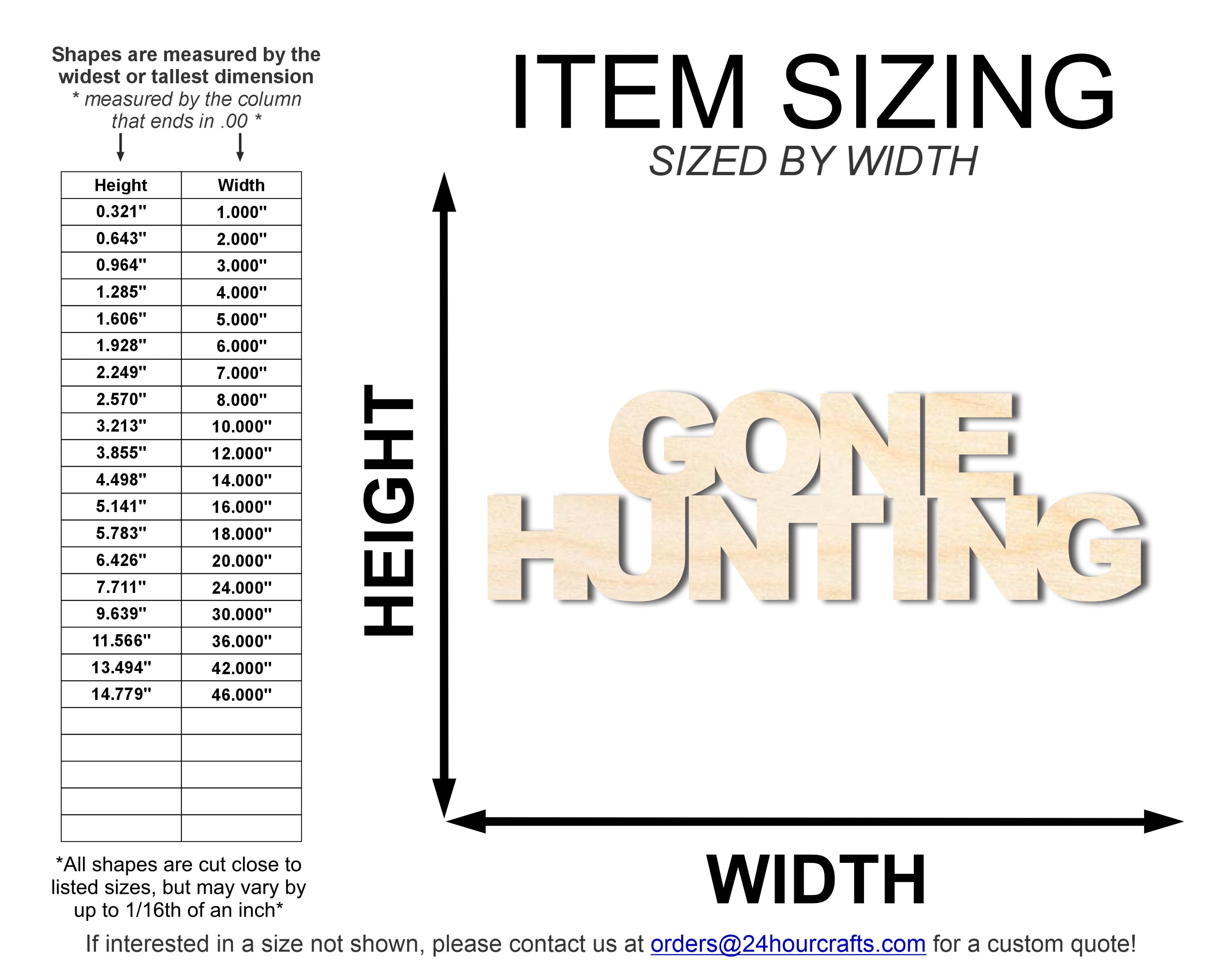 DIY Unfinished Wood Gone Hunting Cutouts, Up to 46 Inches for Crafts