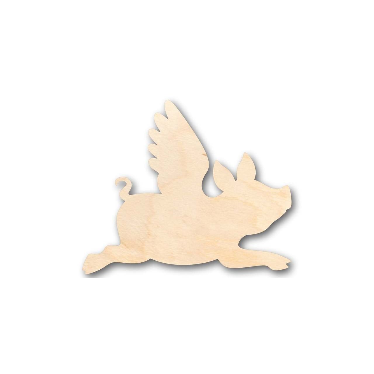DIY Unfinished Wood Flying Pig Shape Craft - Up to 46 for Animal Jokes