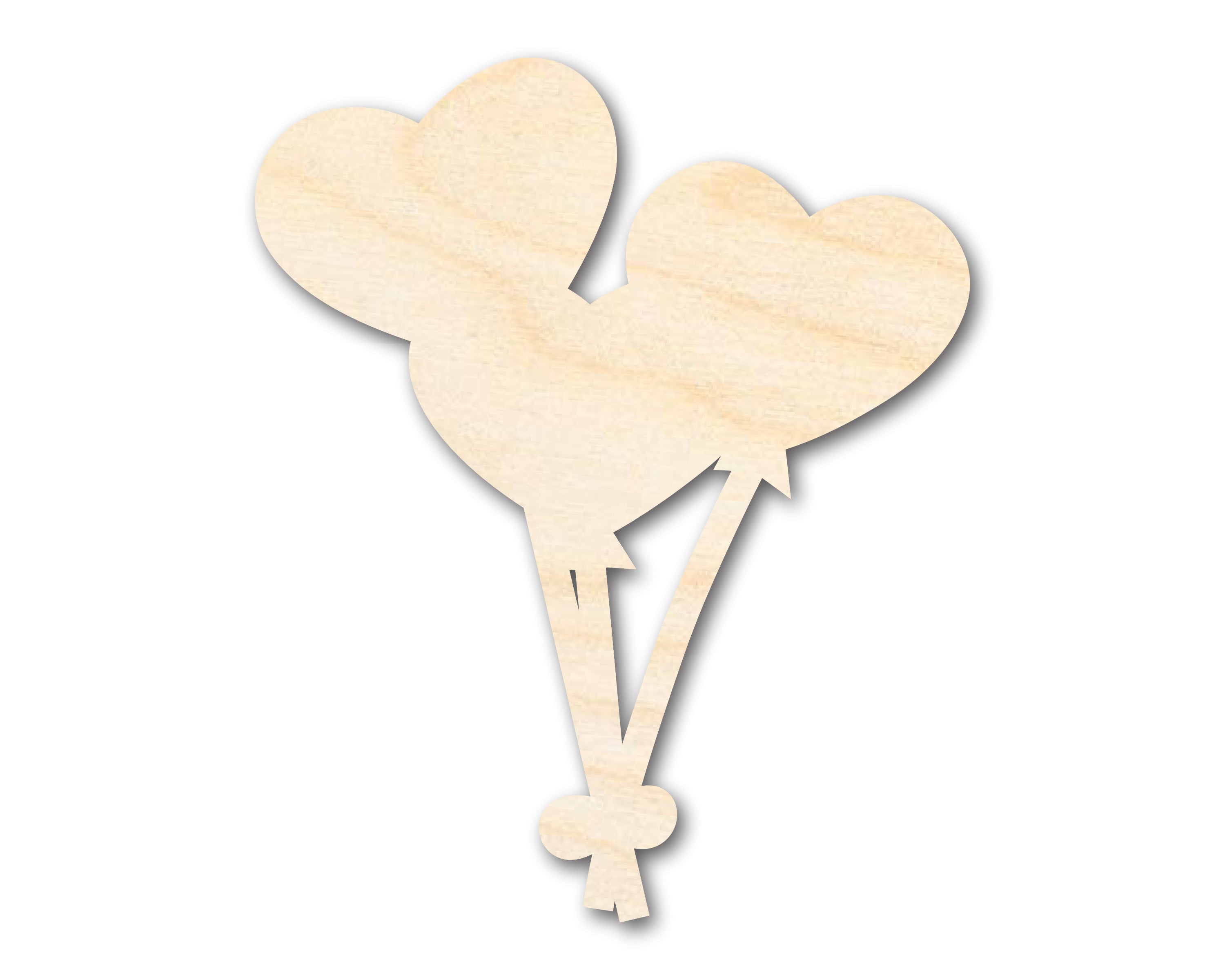 Unfinished Baltic Birch Wood Heart Balloons Shape Cutouts for DIY Crafts, Up to 46 Inches for 46 DIY Projects