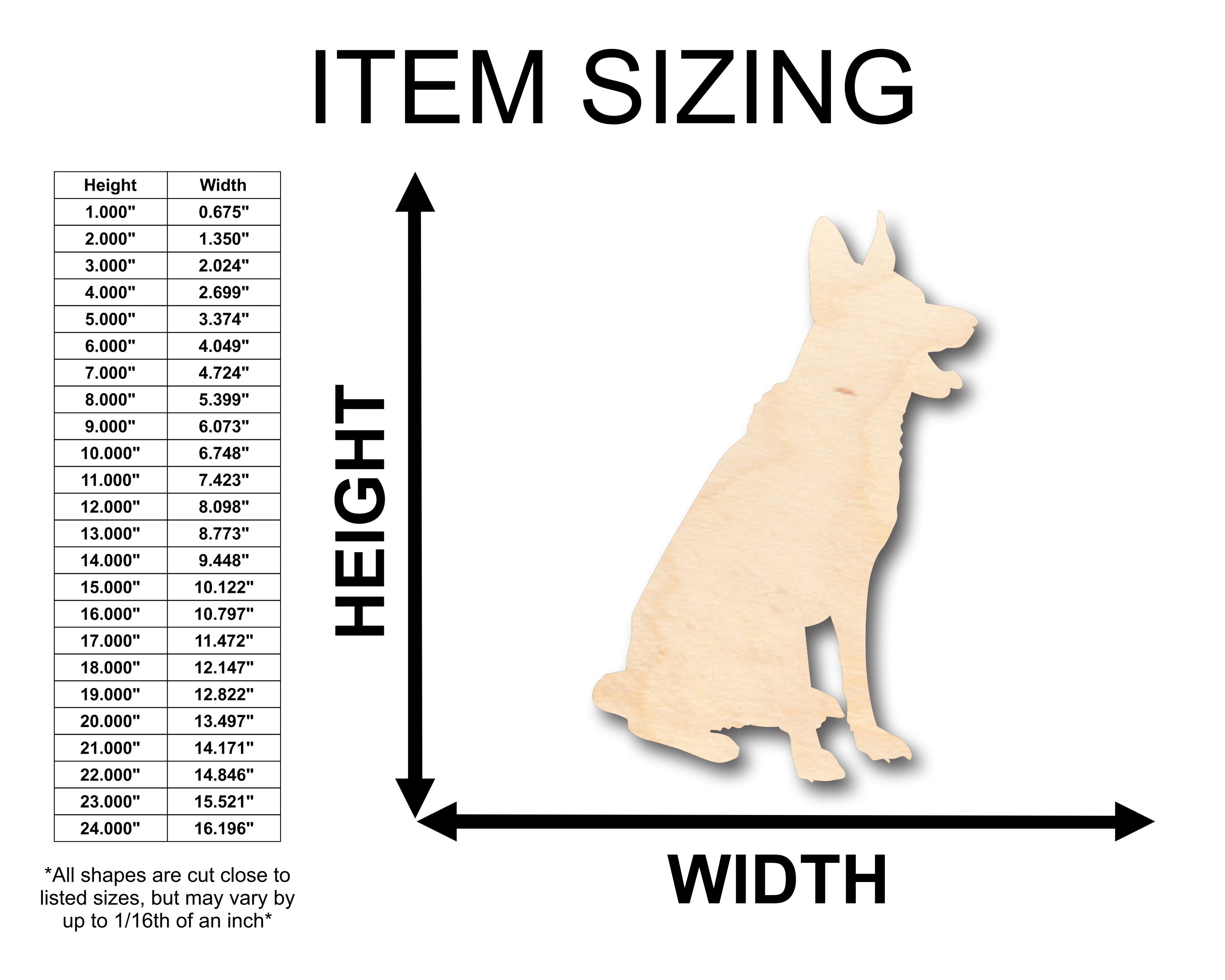 Unfinished Wood Craft in the Shape of a German Shepard Dog - Ideal for Up to 46 DIY Projects