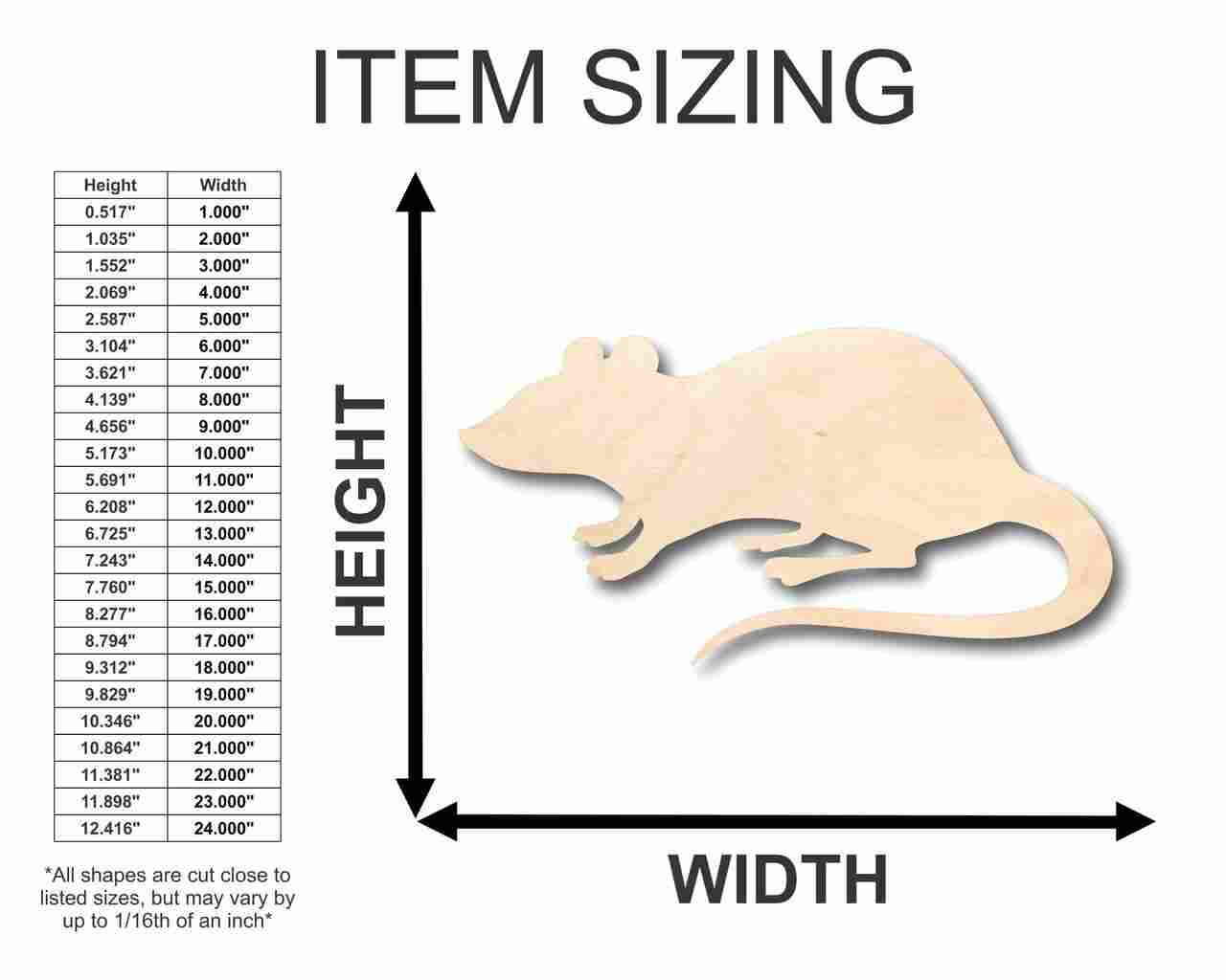 Unfinished Wood Rat - Shaped Animal Wildlife Craft Supplies for Up to 46 Do - It - Yourself Projects