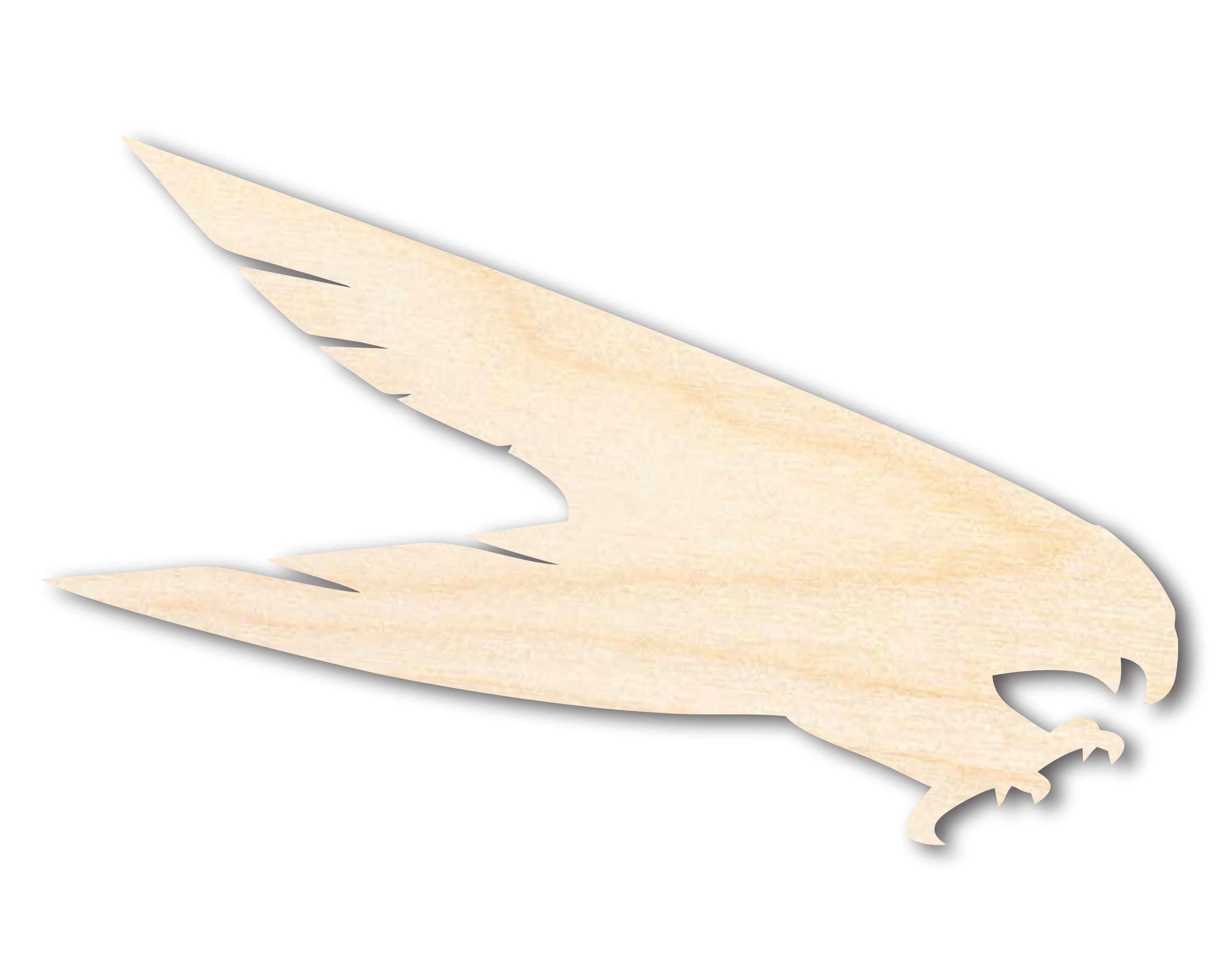 Unfinished DIY Craft Cutout of Wood Falcon Mascot Shape, Up to 46 Different DIY Options