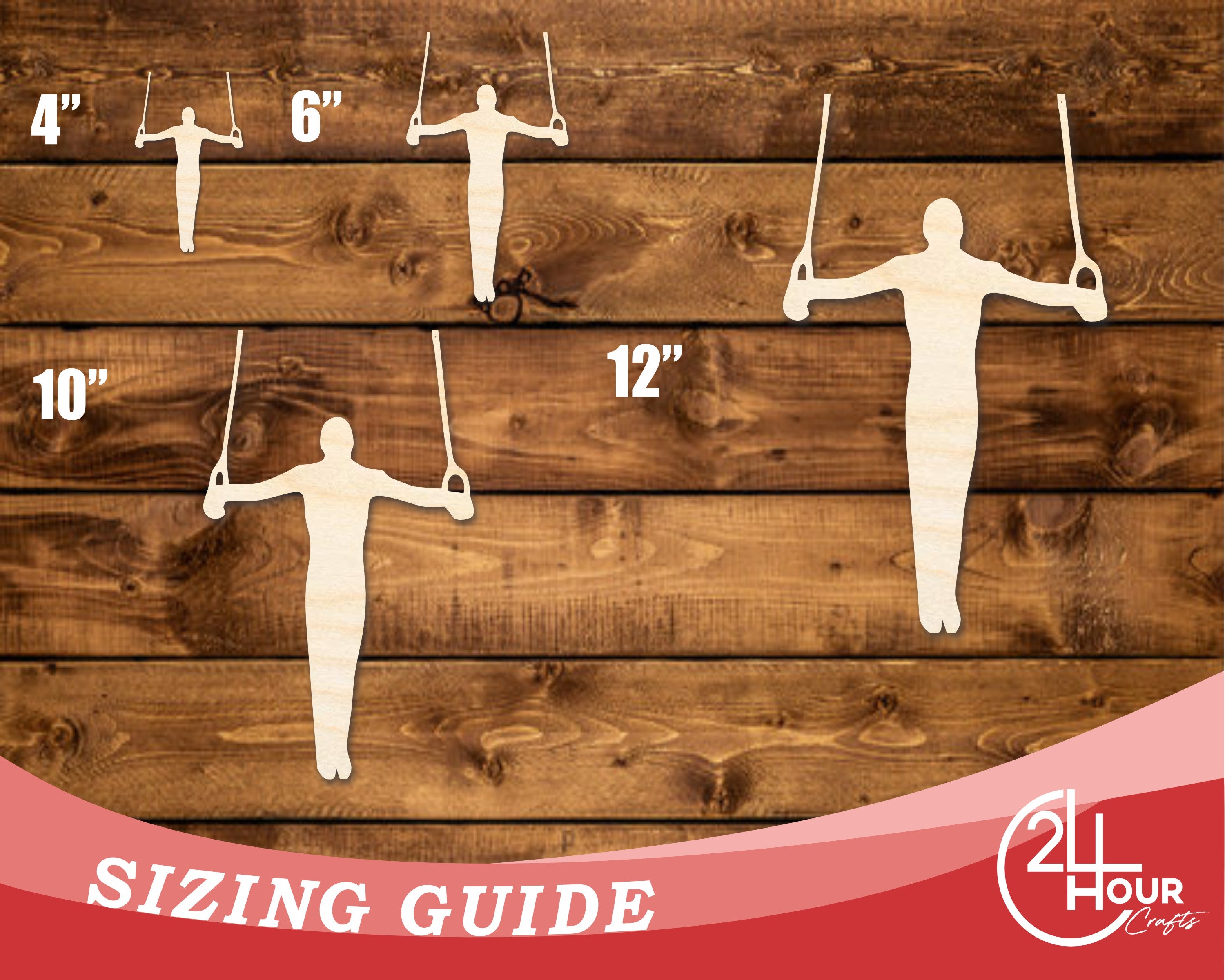 Unfinished Baltic Birch Gymnastics Iron Cross DIY Craft Cutout, Up to 46 Inches