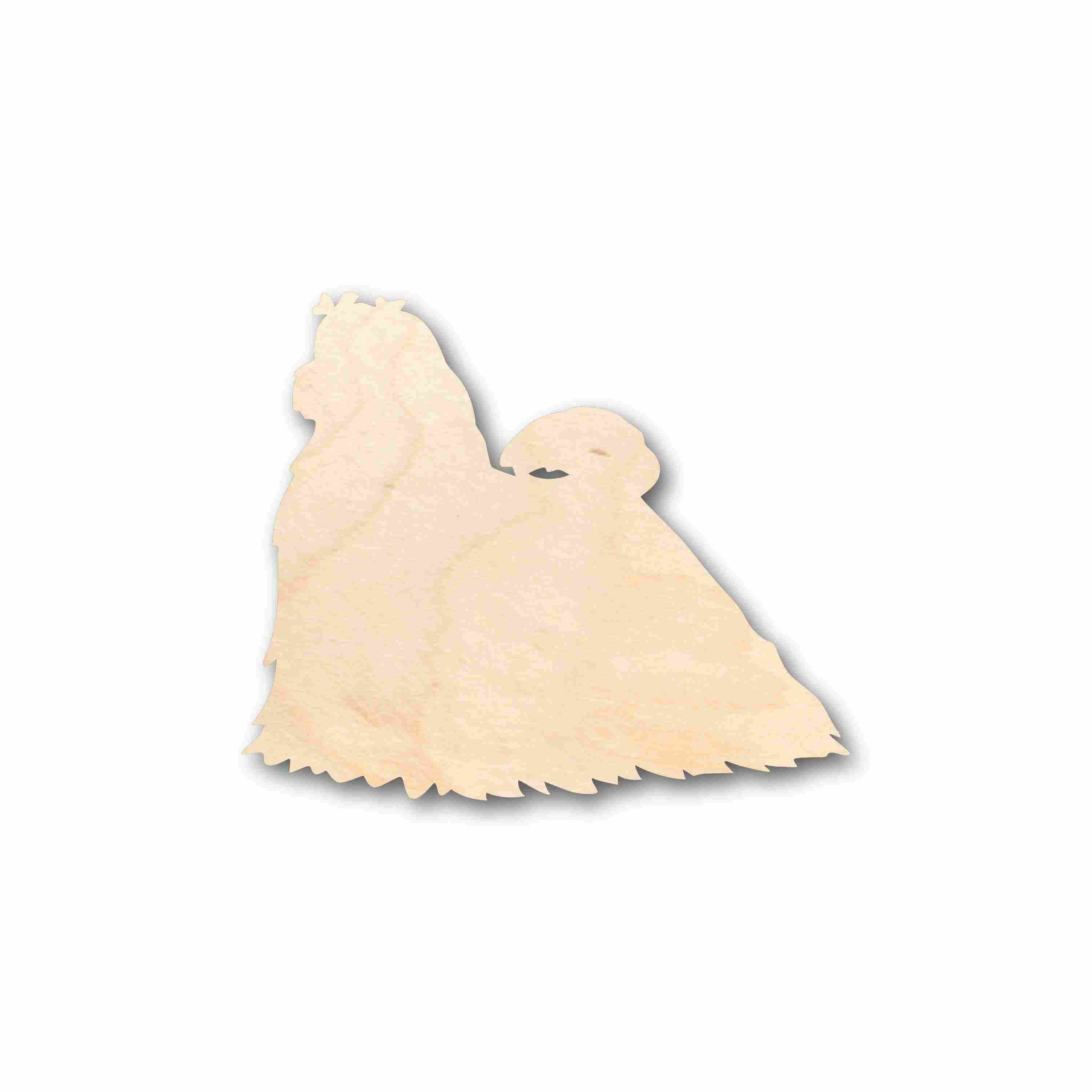 Unfinished Wood Maltese Dog Silhouette Craft Supplies - Ideal for Up to 46 DIY Projects