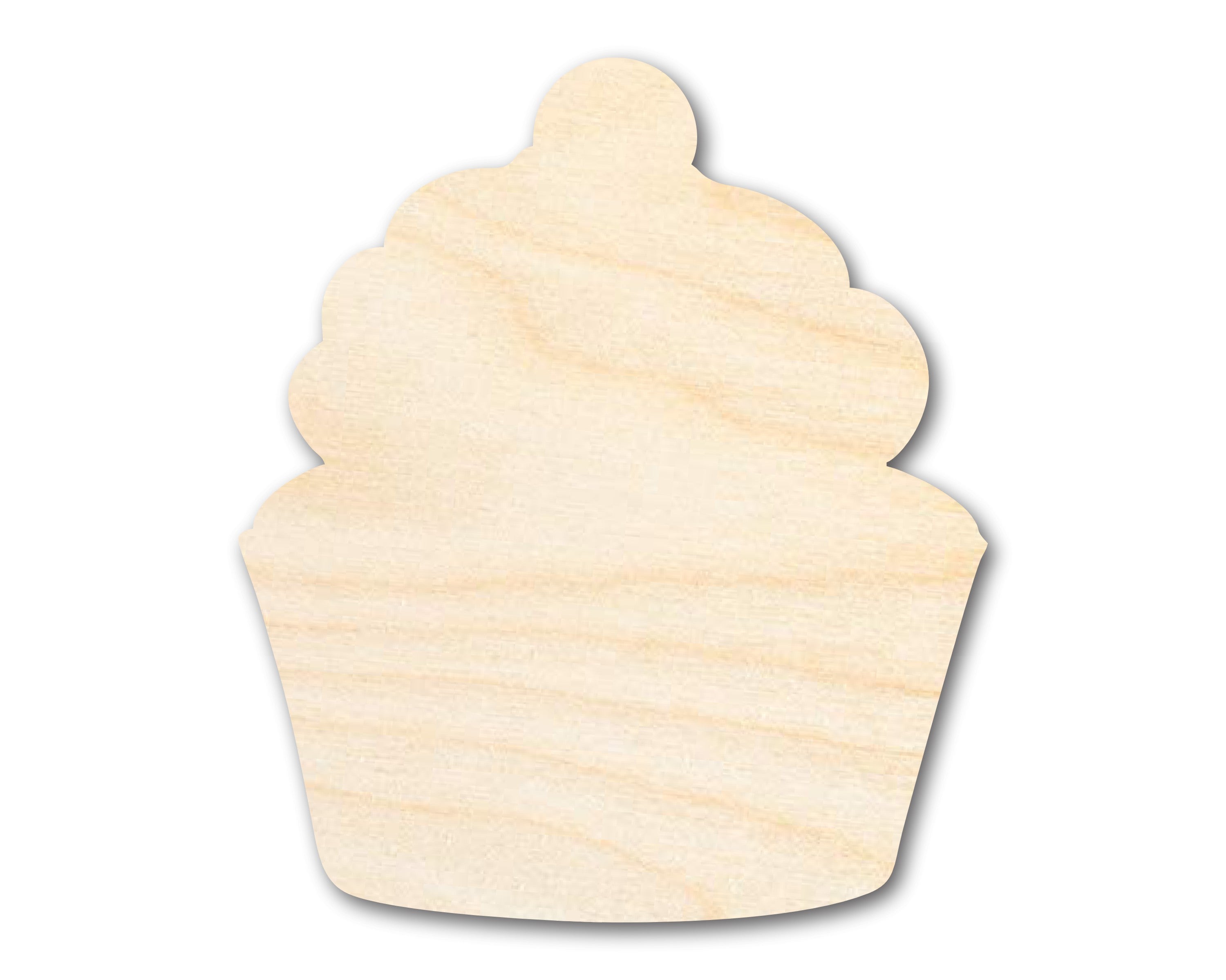 Unfinished Craft - Cherry Wood Cupcake Shape Items with Sizes up to 46