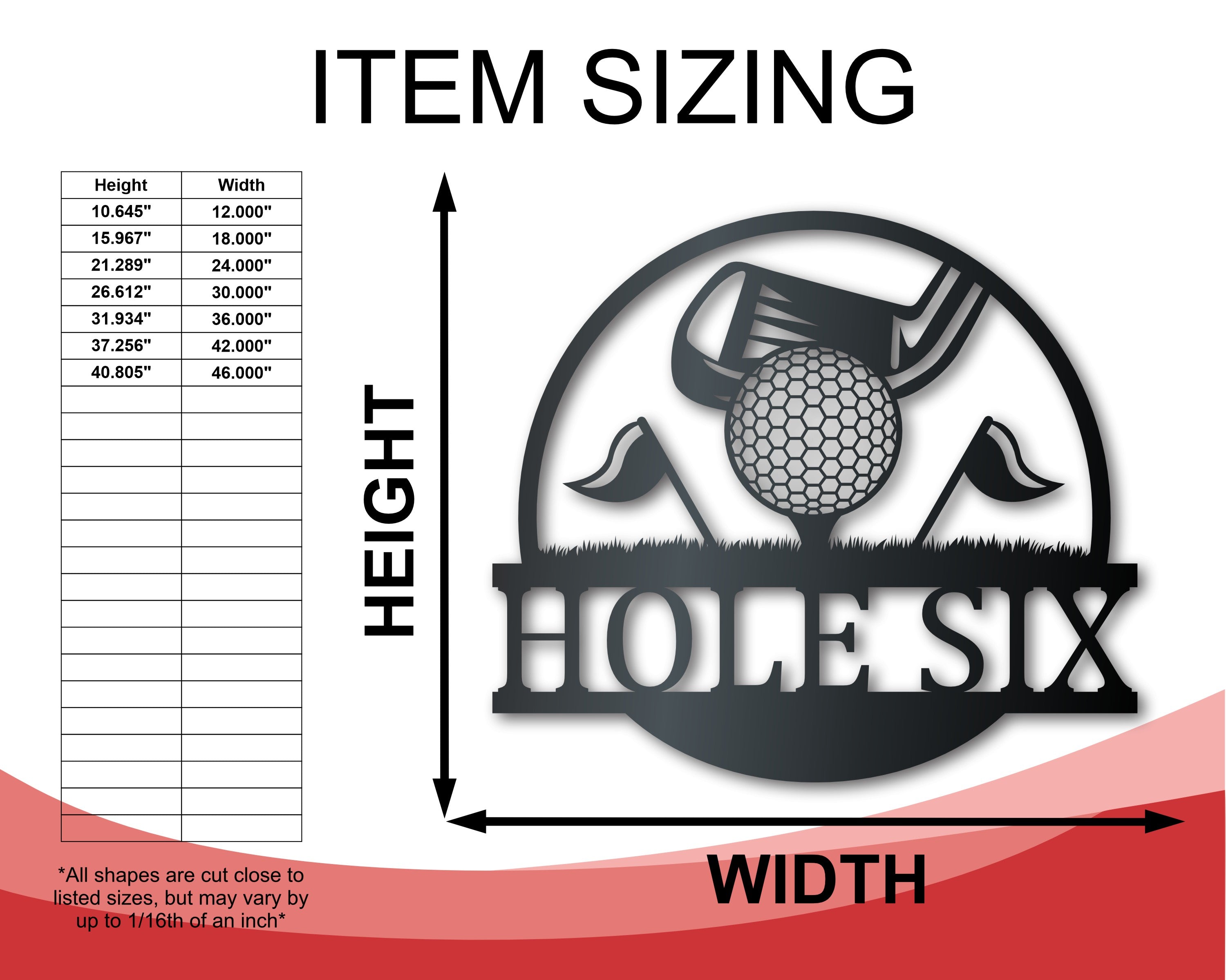 Customizable Metal Golf Course Wall Art - Personalized Metal Sports Sign with 14 Color Choices