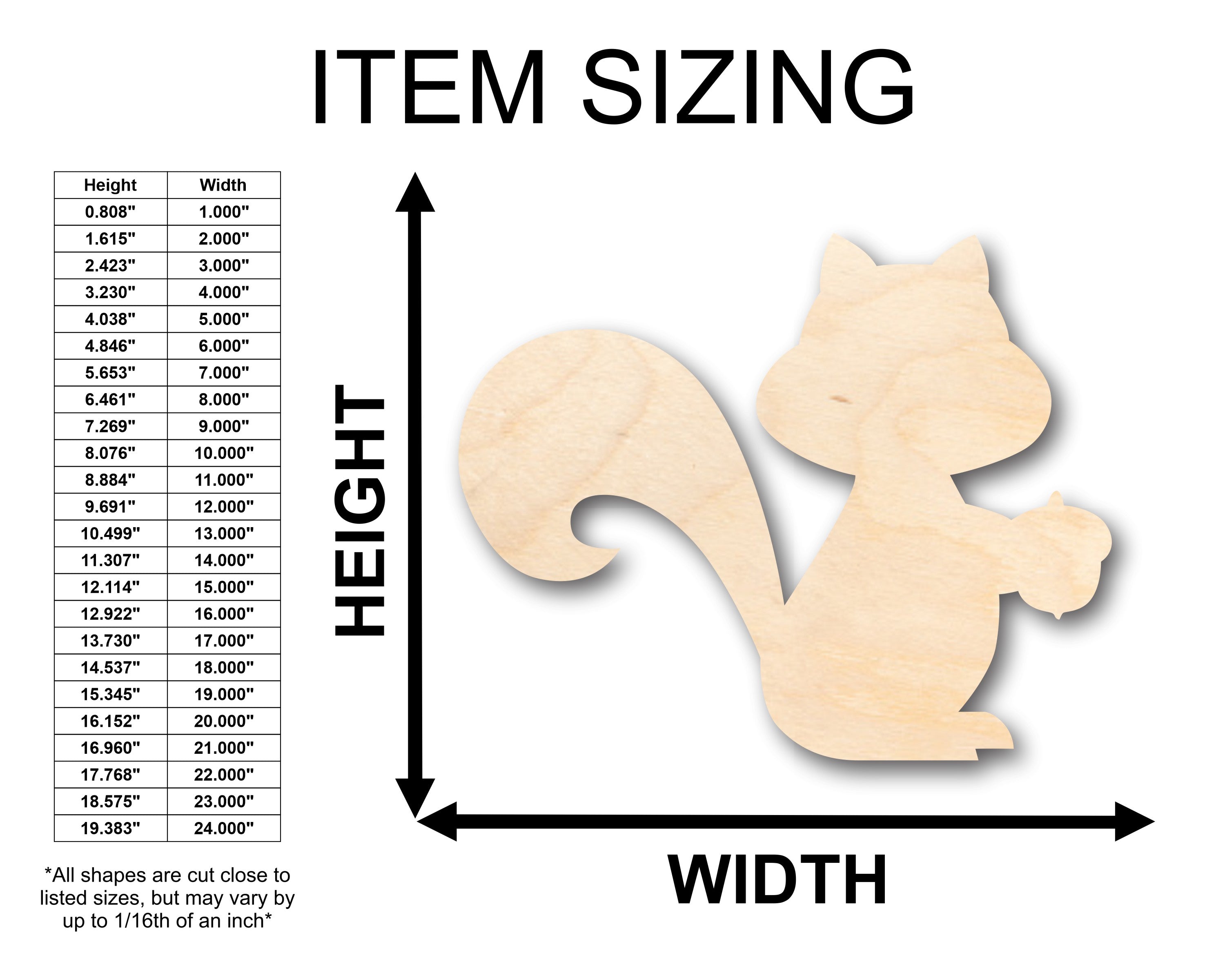 DIY Unfinished Cute Squirrel - Shaped Wood Crafts up to 46 Pieces