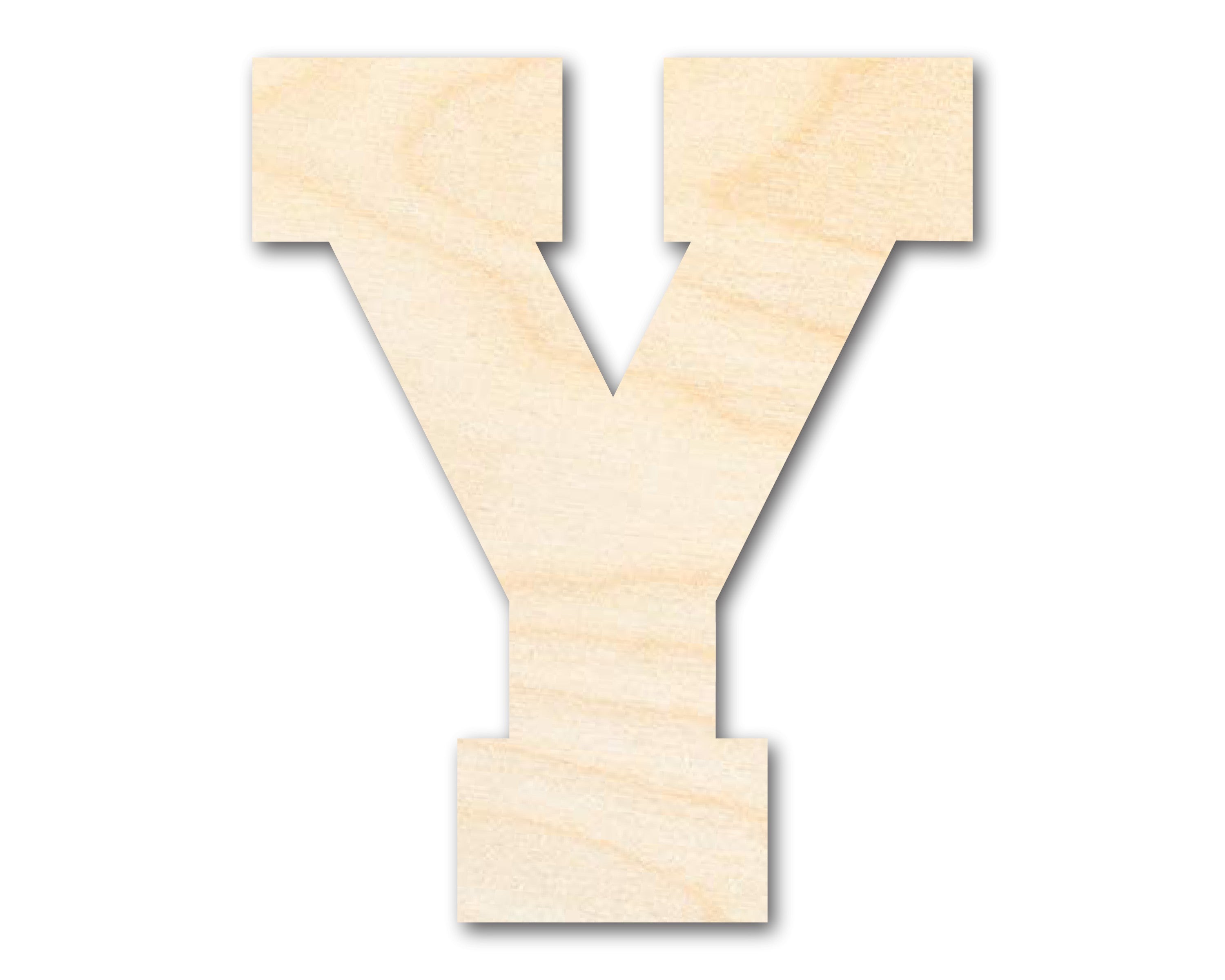 Unfinished DIY Craft Cutout - Varsity Team Font in Y Shape, Up to 46 Inches for Do - It - Yourself Projects