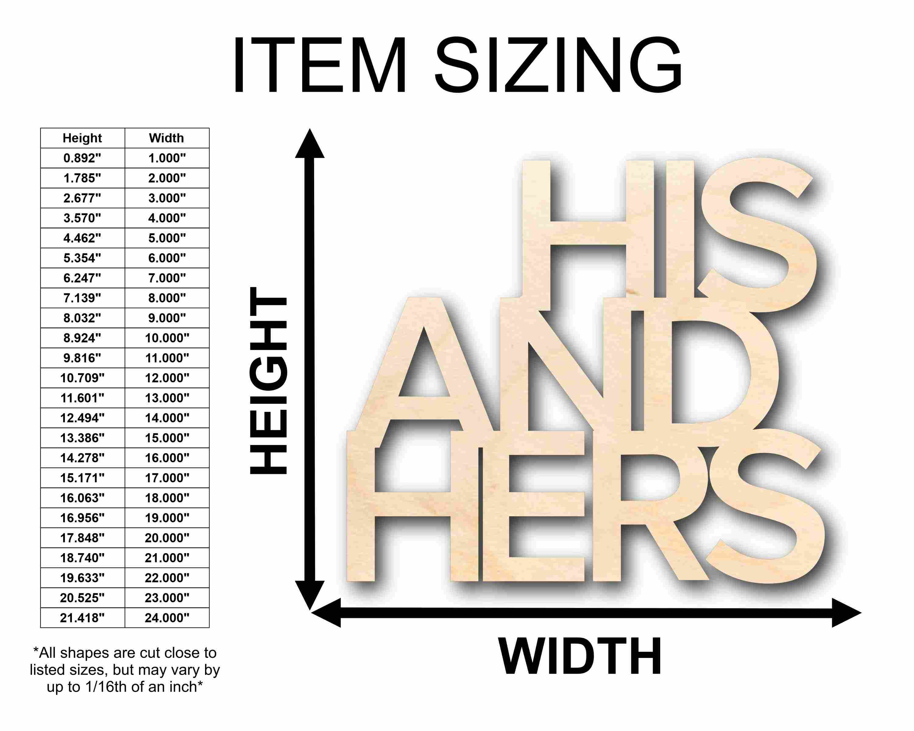 DIY Unfinished Wood Cutout His and Hers Sign for Wedding Home Decor