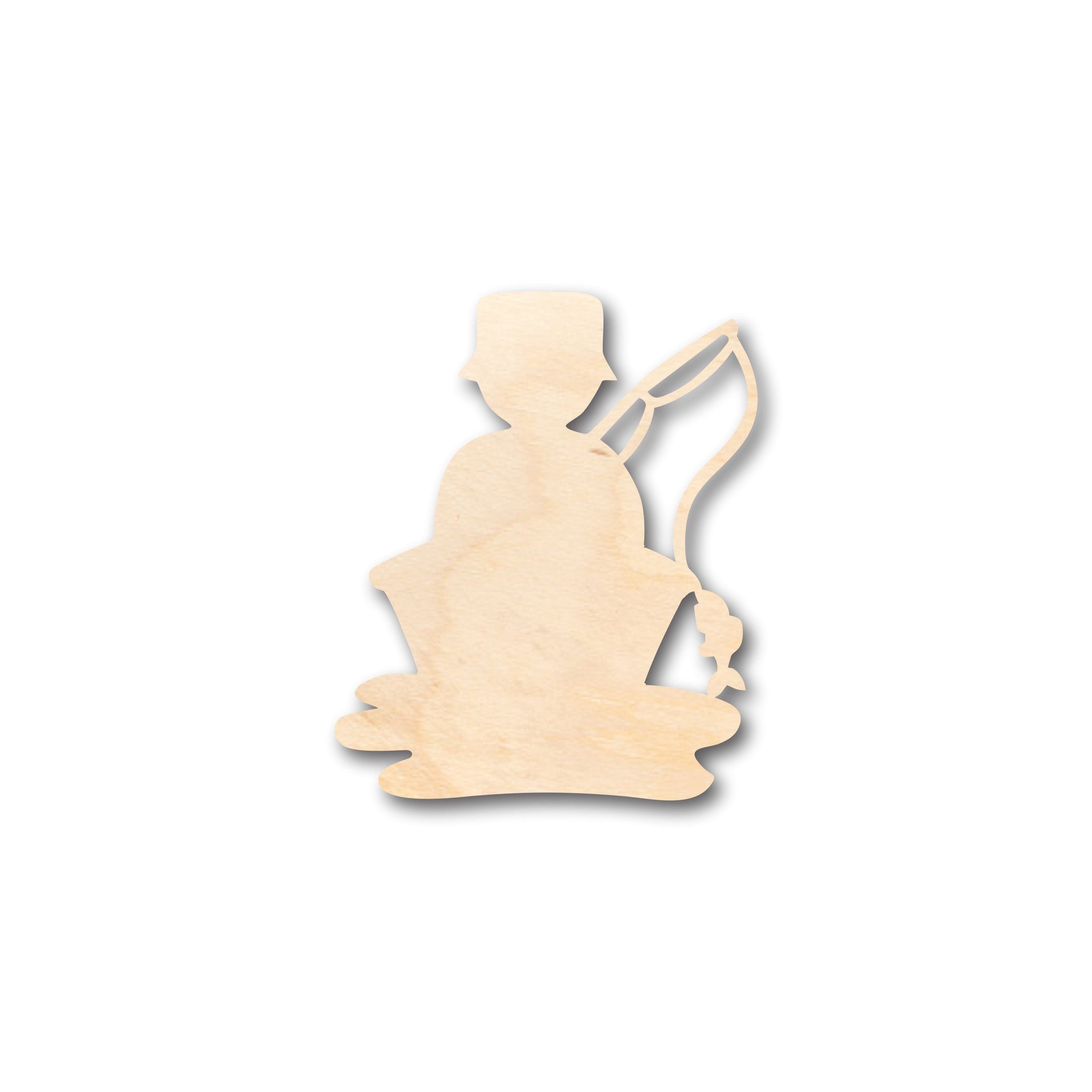 DIY Unfinished Wood Man Fishing Shape - Up to 46 for Crafts